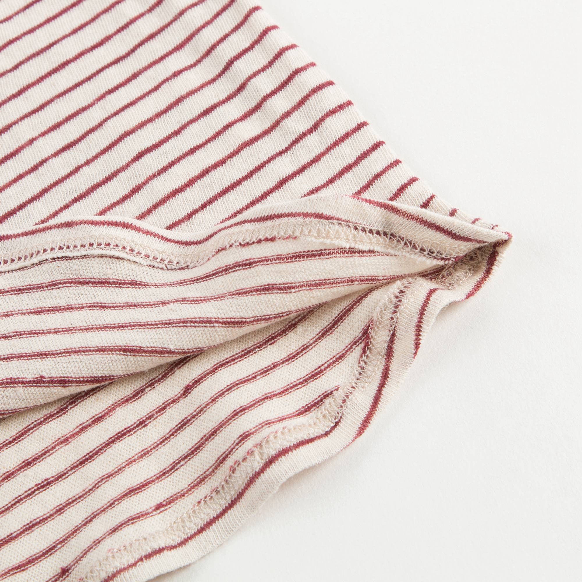 Baby Girls Dark Red Striped T-shirt
