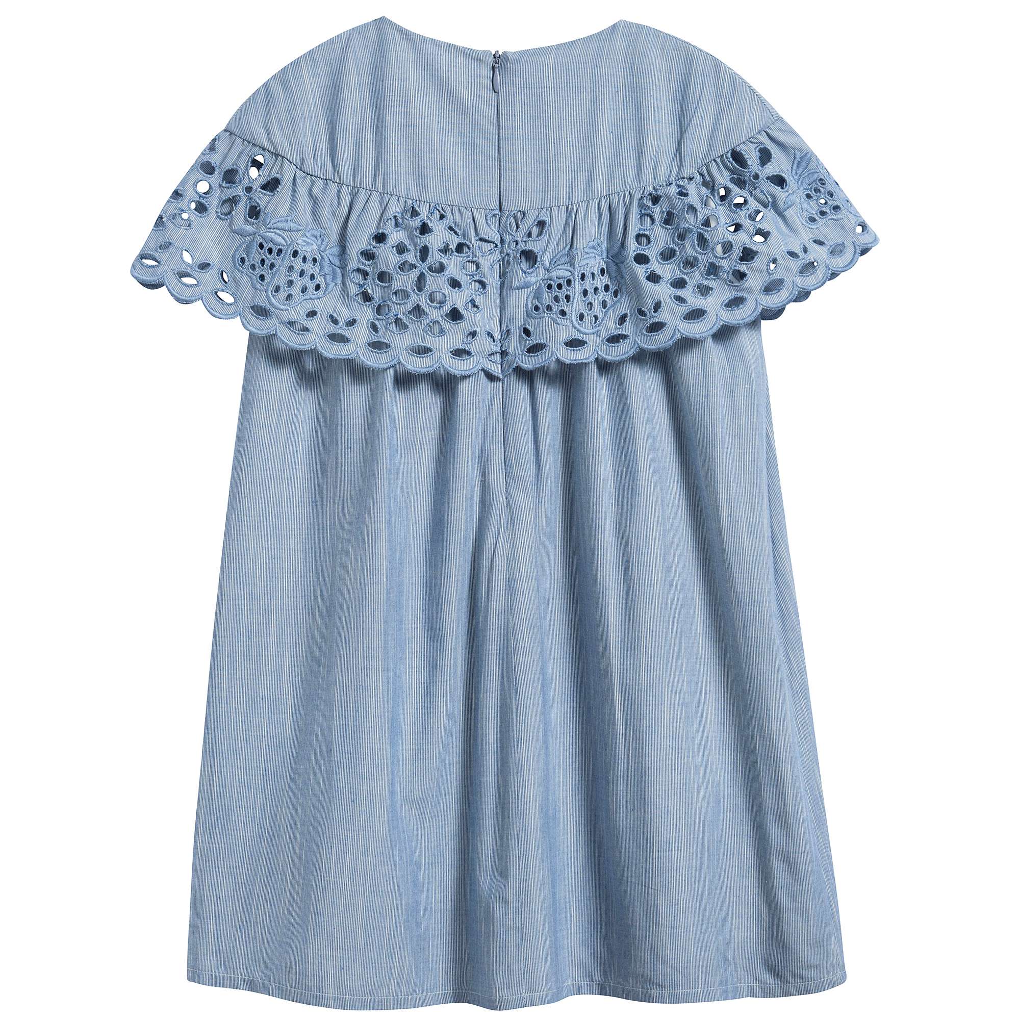 Girls Denim Blue Cotton Dress