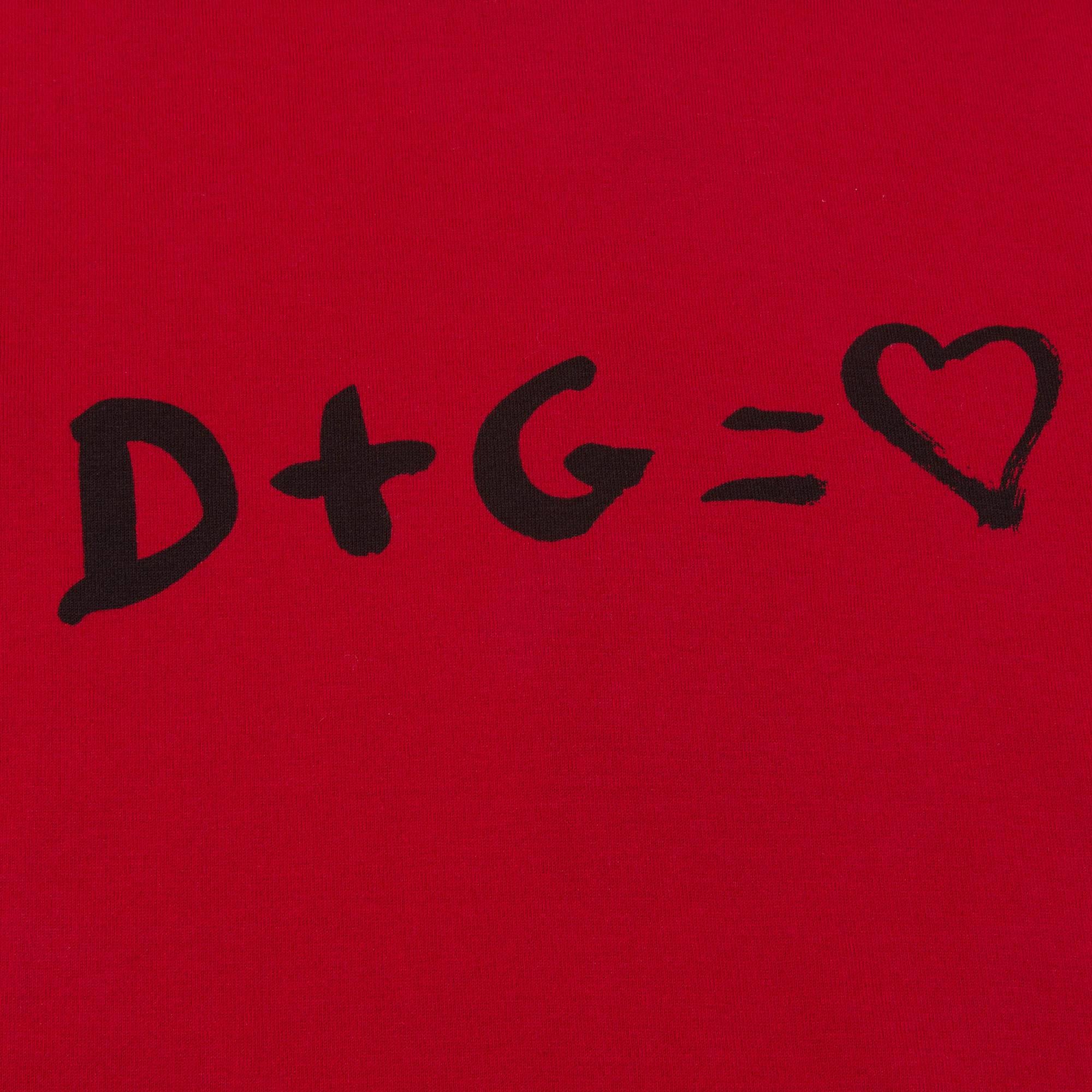 Girls Red "DG & Love" Cotton T-shirt
