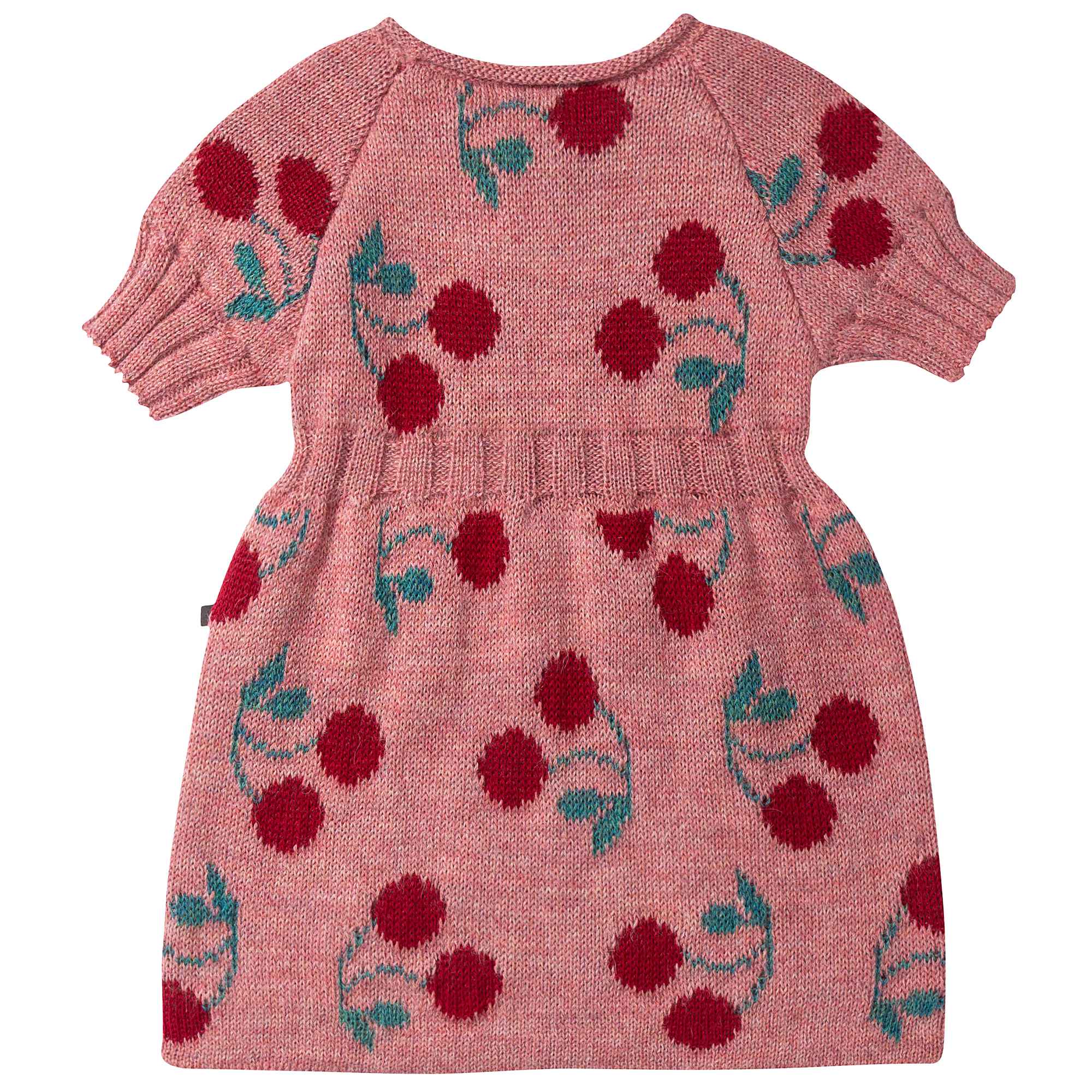 Girls Rose Pink Cherry Alpaca Wool Dress