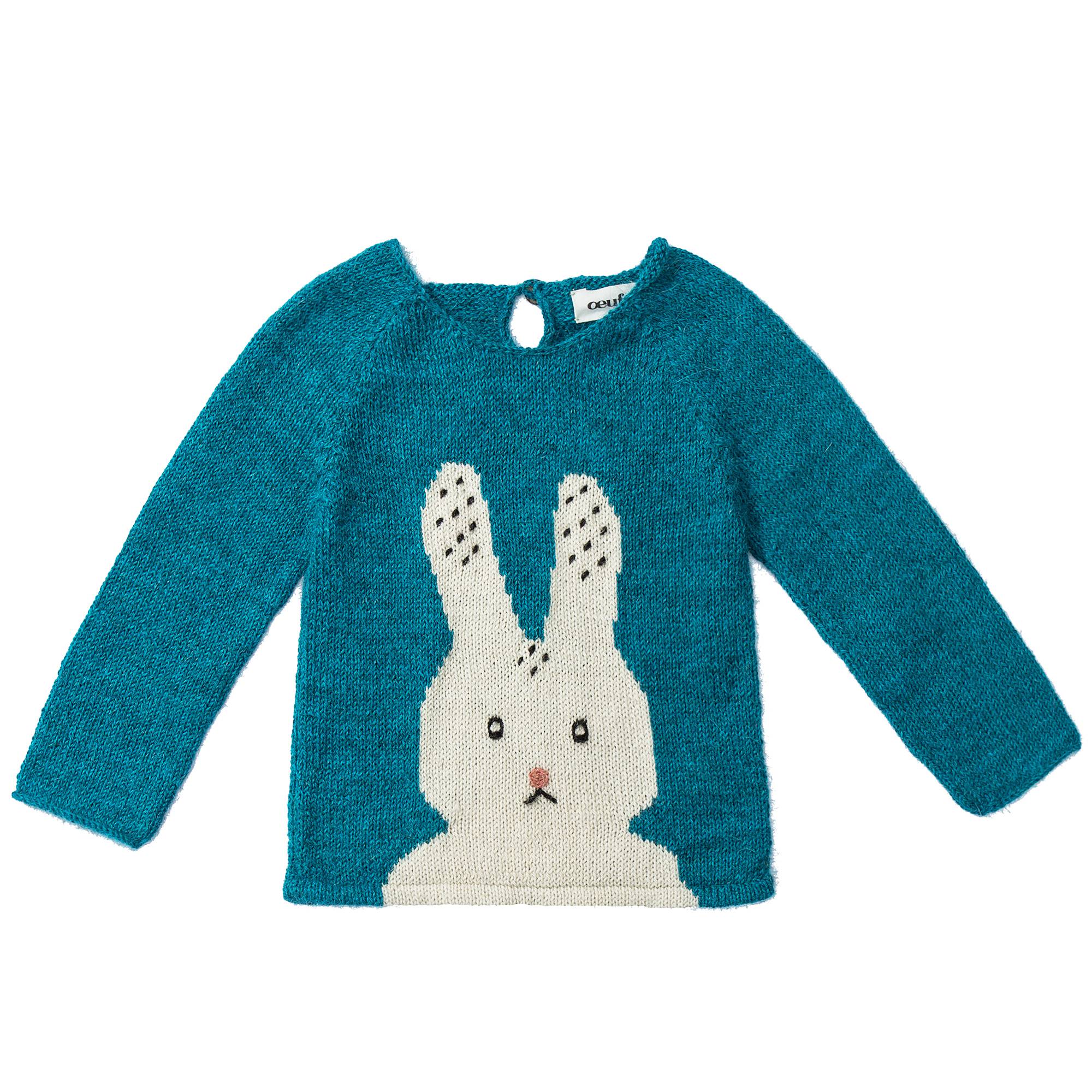 Baby Bay Blue Bunny Alpaca  Sweater