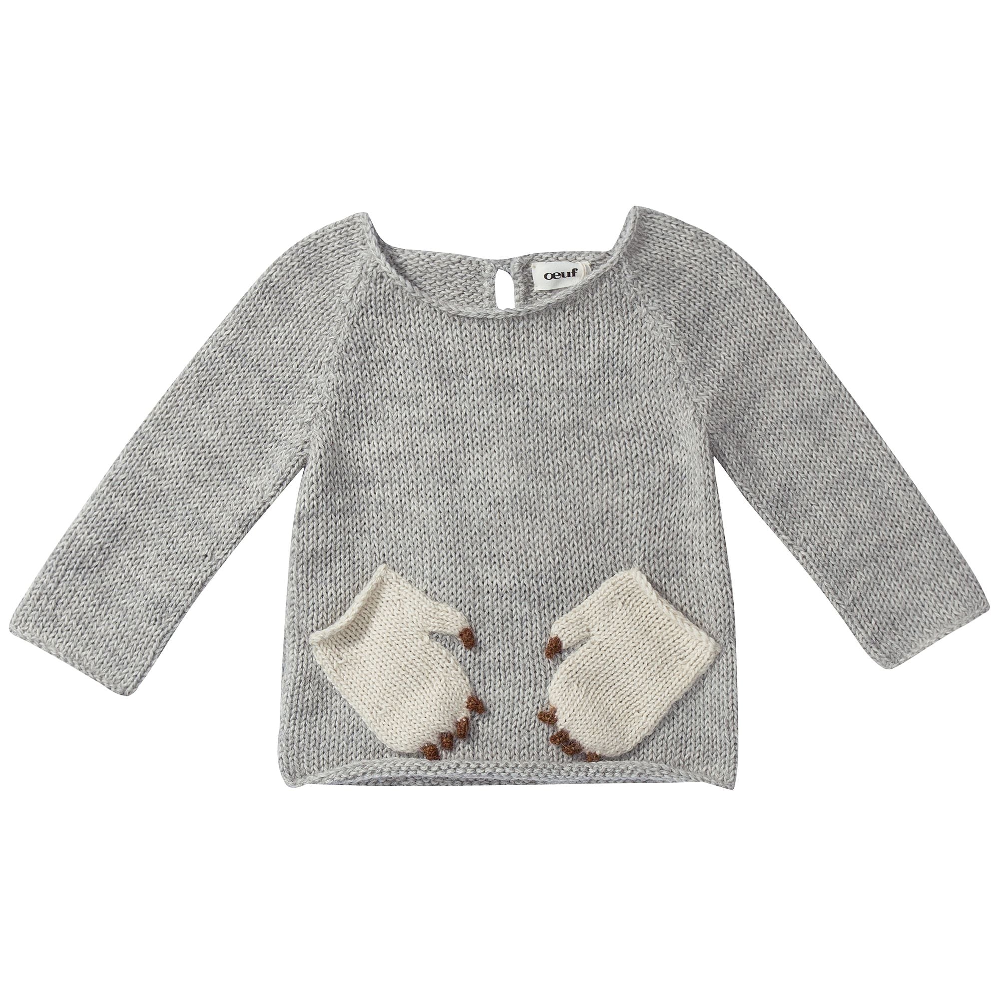 Baby Light Grey Alpaga Wool Monster Sweater