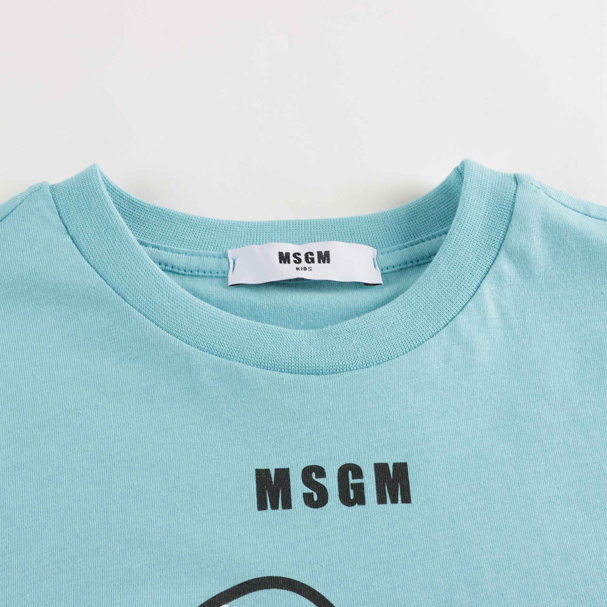 Girls Blue Logo Cotton T-Shirt