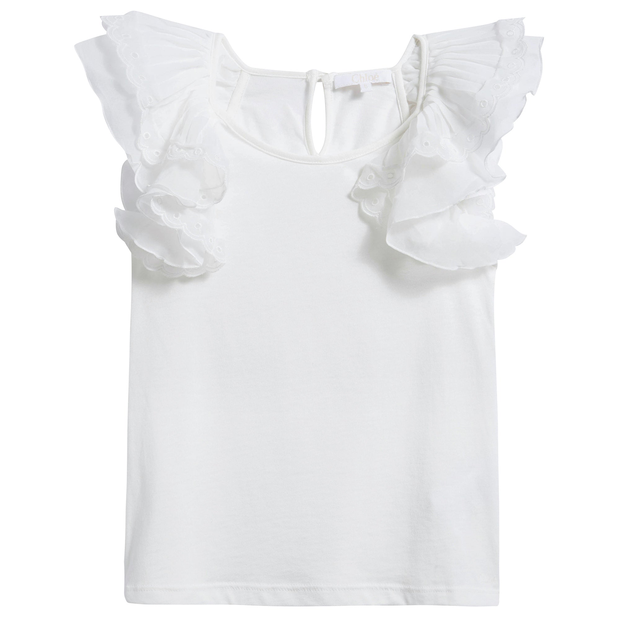 Girls White Cotton Top
