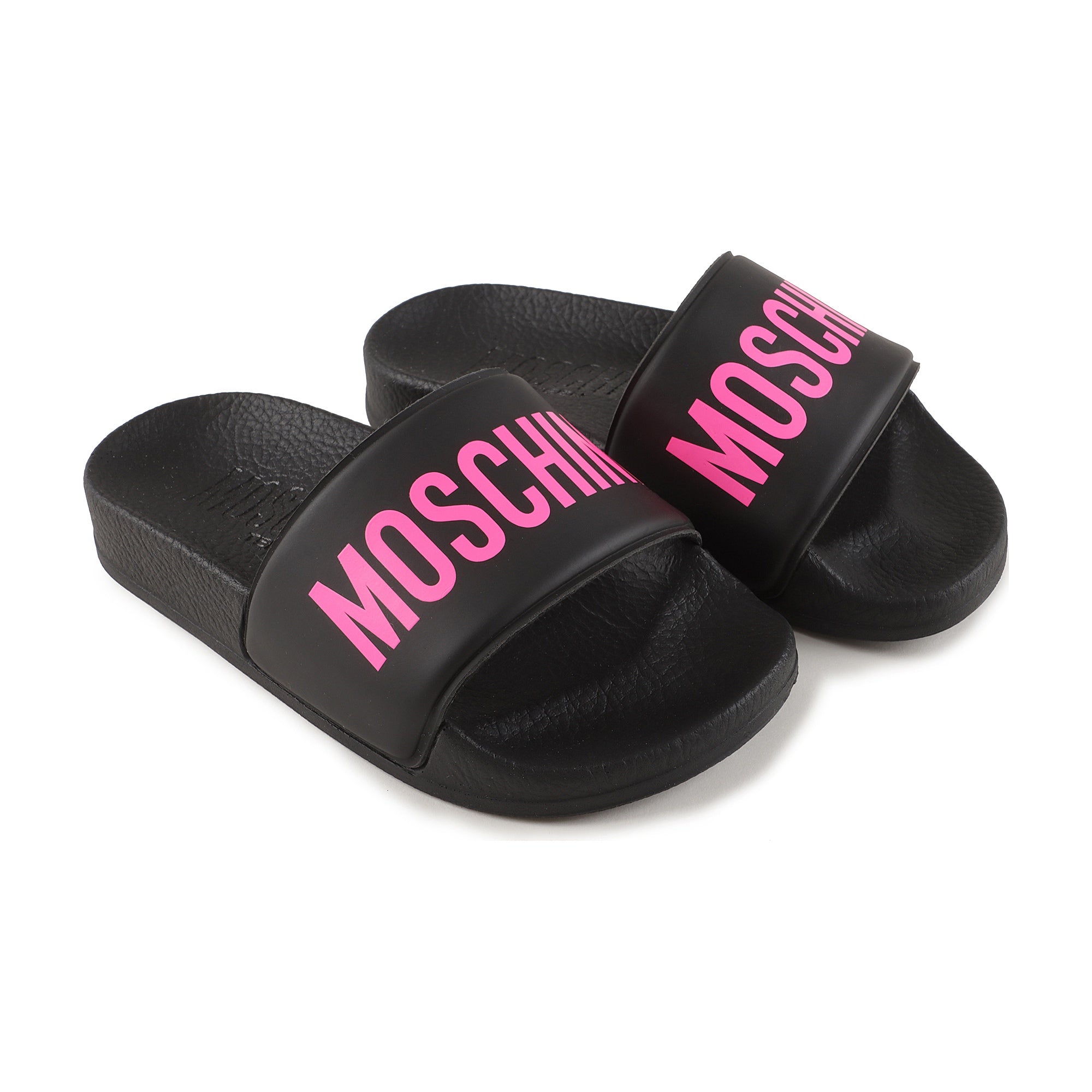 Boys & Girls Black Logo Slippers