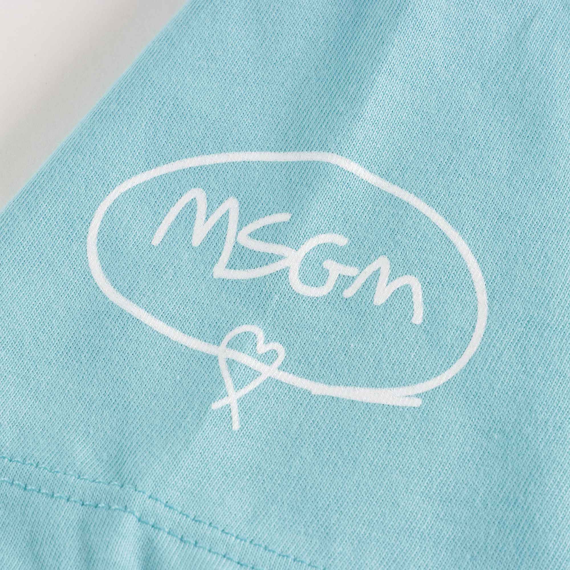 Girls Blue Logo Cotton T-Shirt