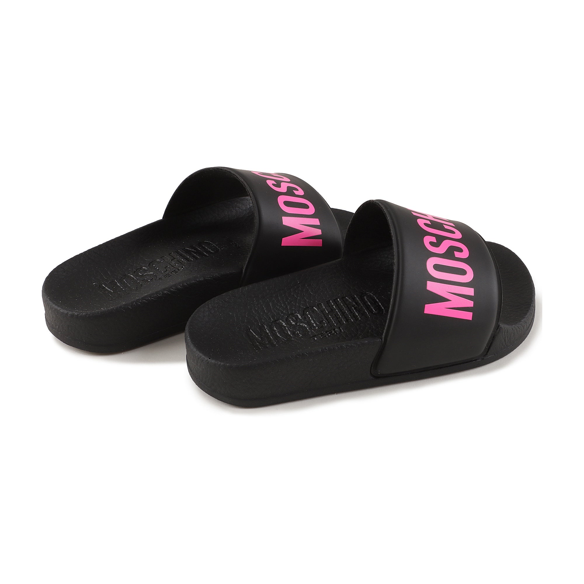 Boys & Girls Black Logo Slippers