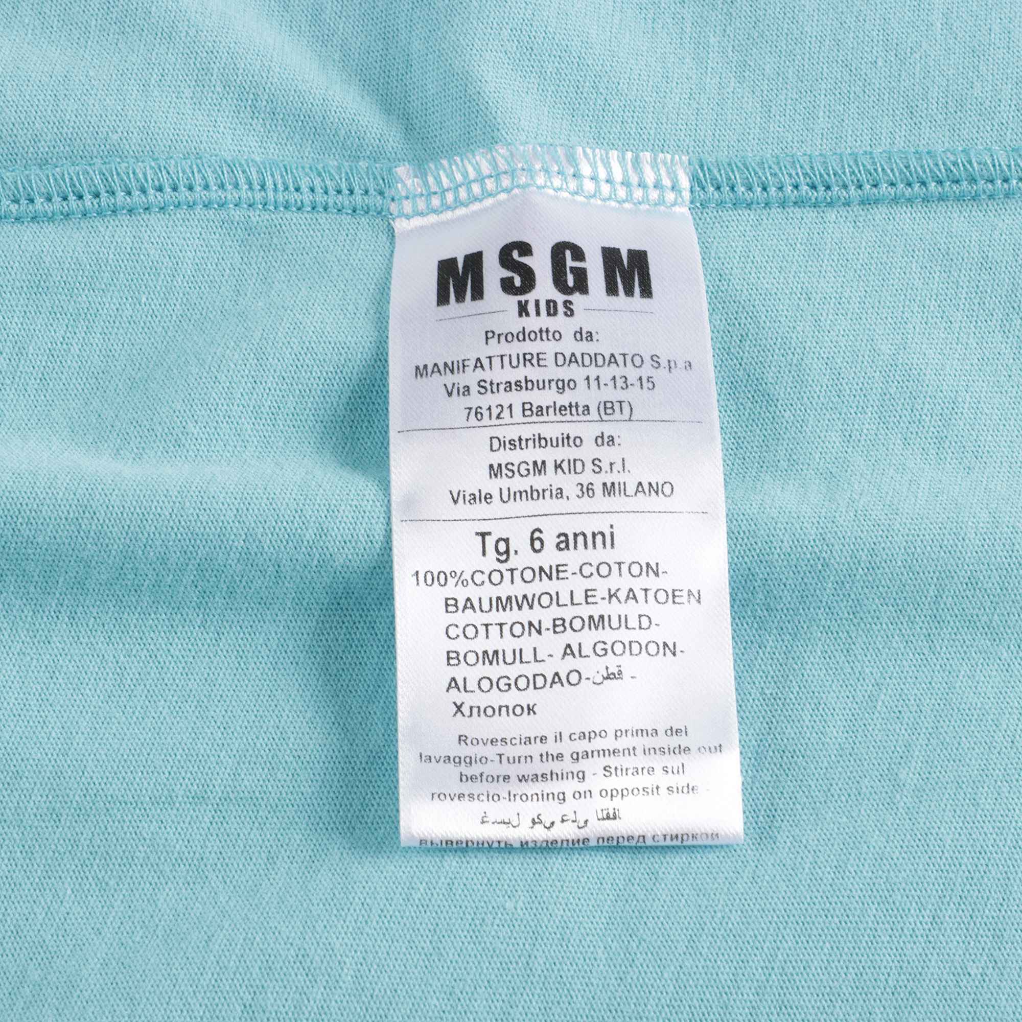 Girls Blue Logo Cotton T-Shirt