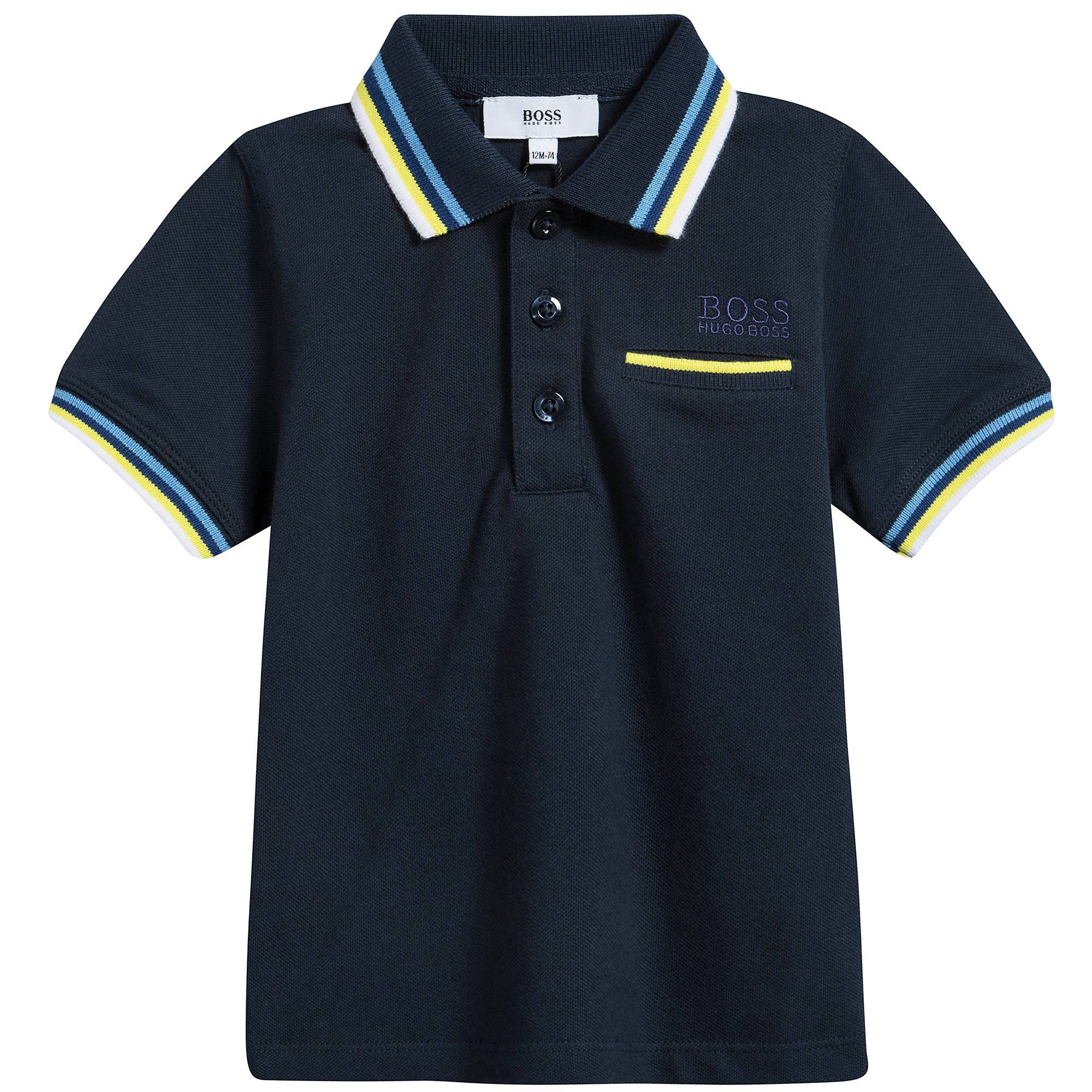 Baby Boys Navy Blue Cotton Polo Shirt