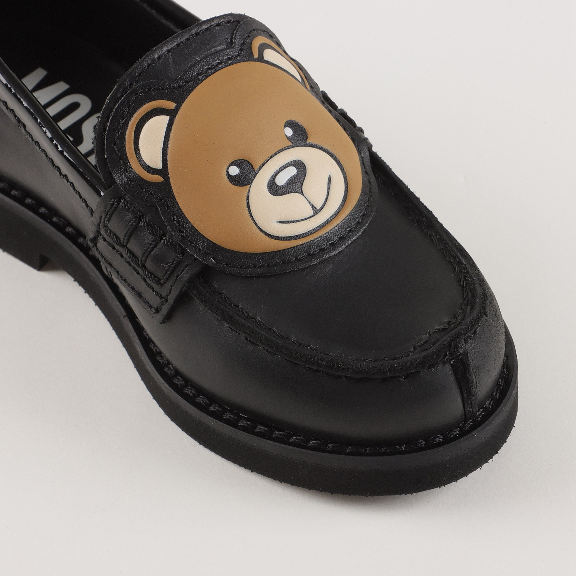 Boys & Girls Black Teddy Bear Flat Shoes