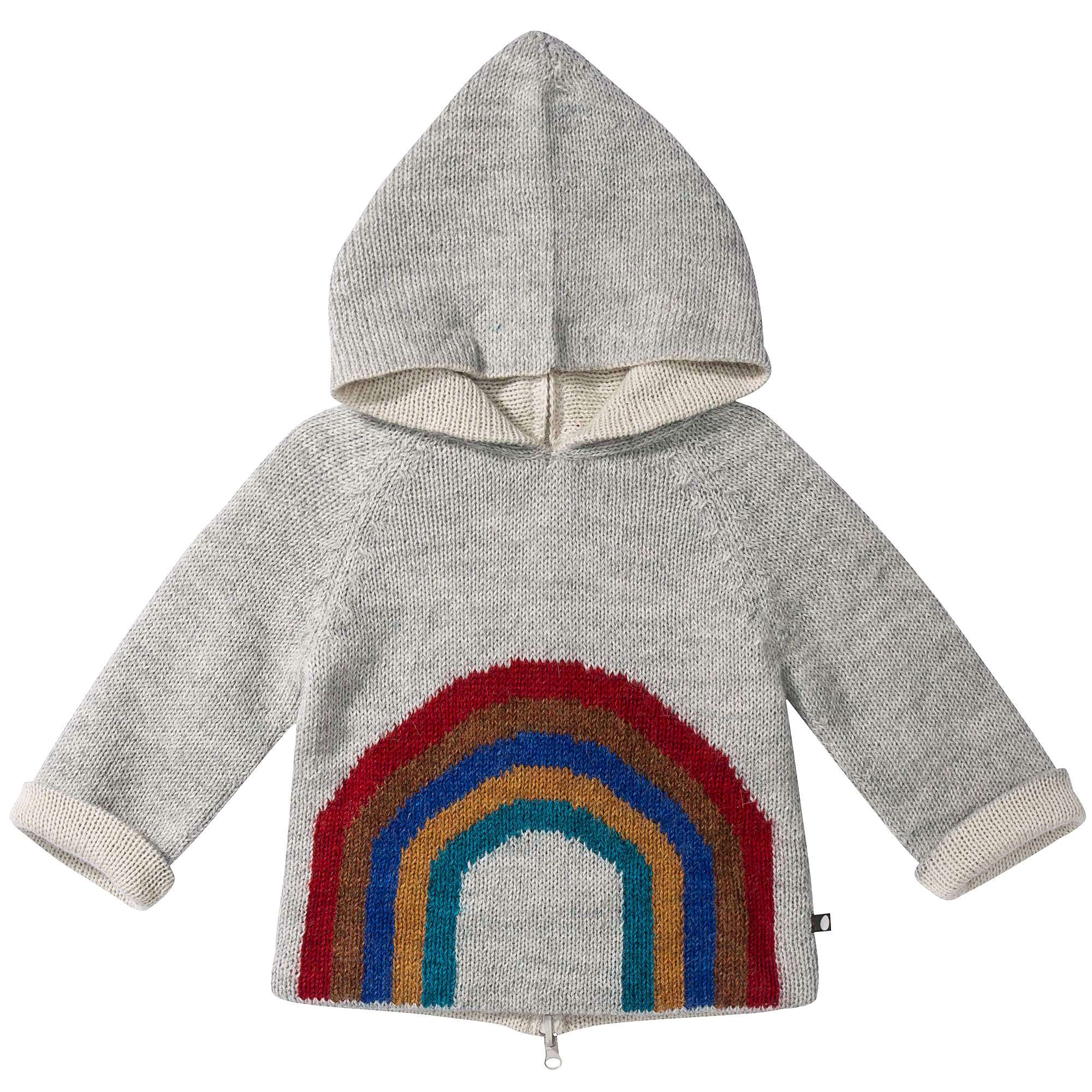 Baby Light Grey Rainbow Alpaca Hooded Sweater