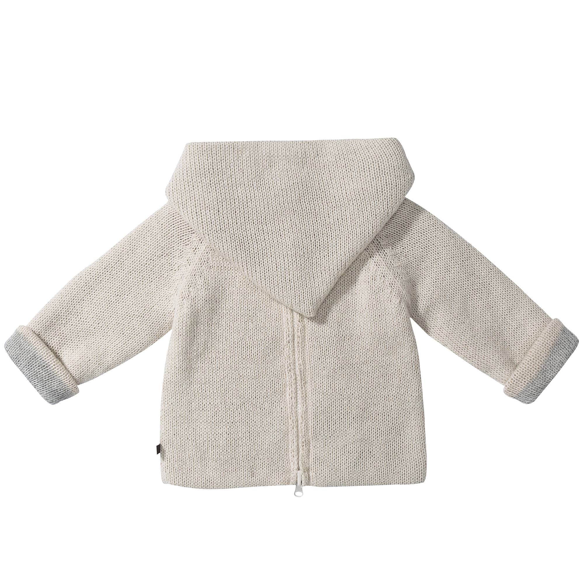 Baby White Love Alpaca Hooded Sweater