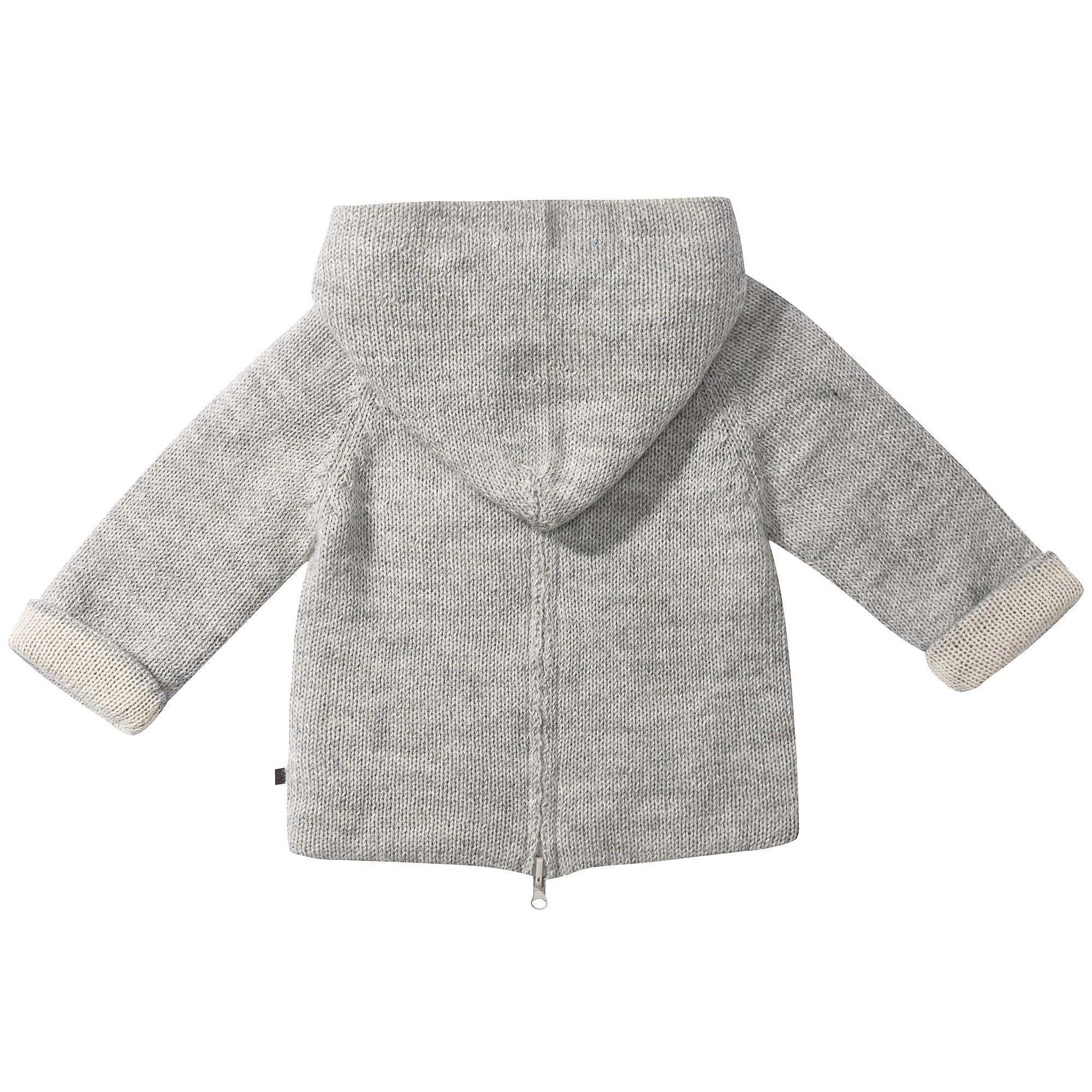 Baby Light Grey Rainbow Alpaca Hooded Sweater