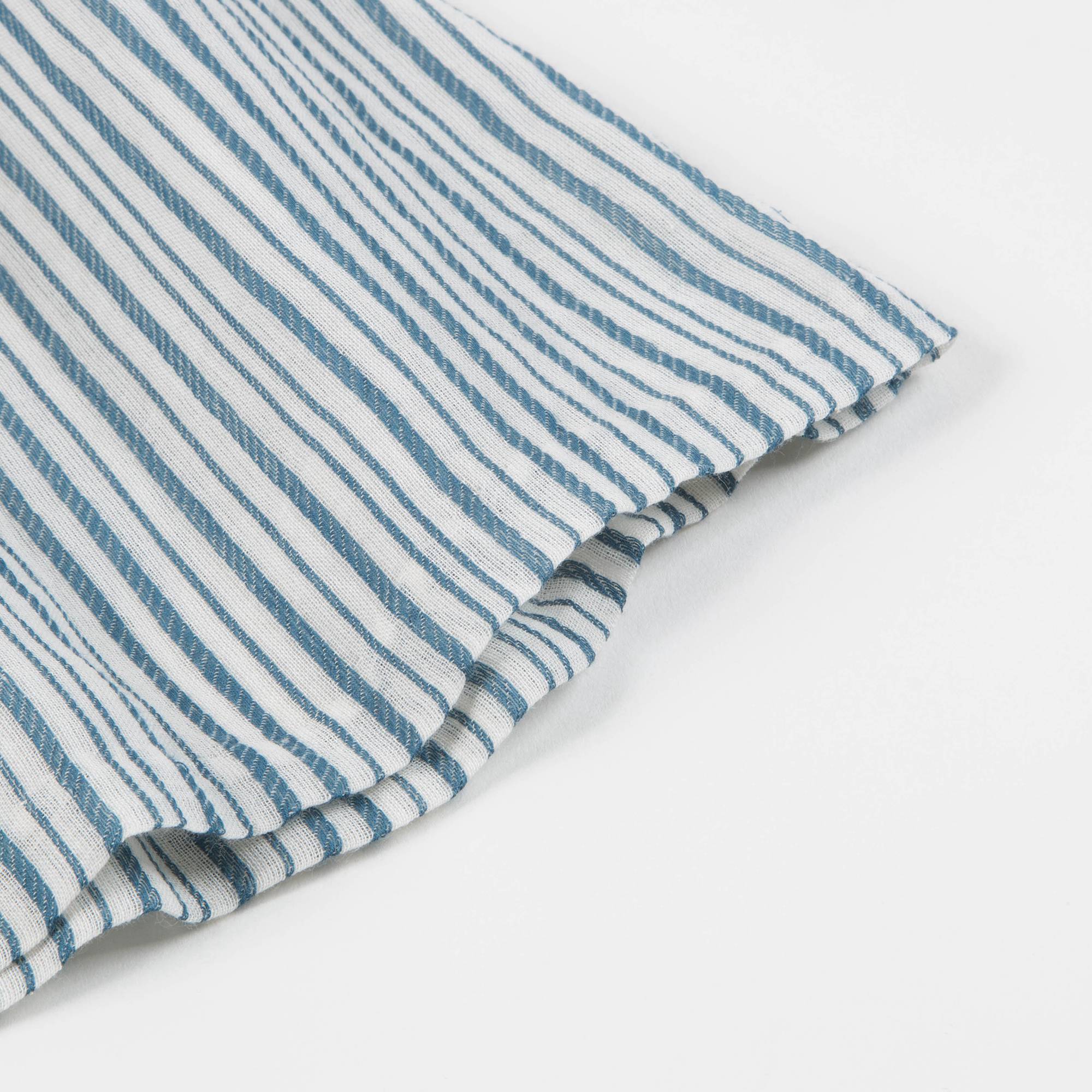 Baby Girls Blue Stripe Woven Dress