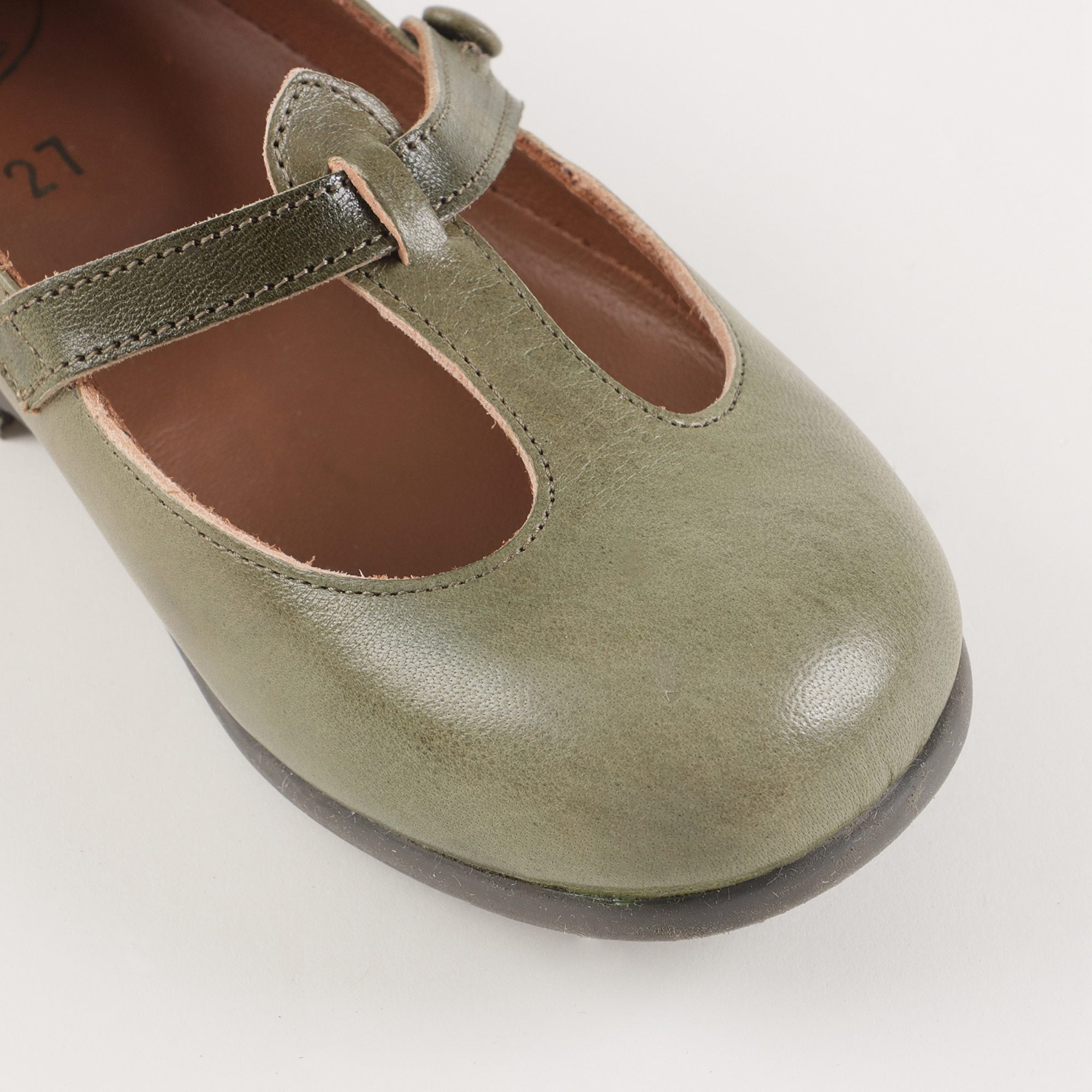Girls Green Leather Shoes
