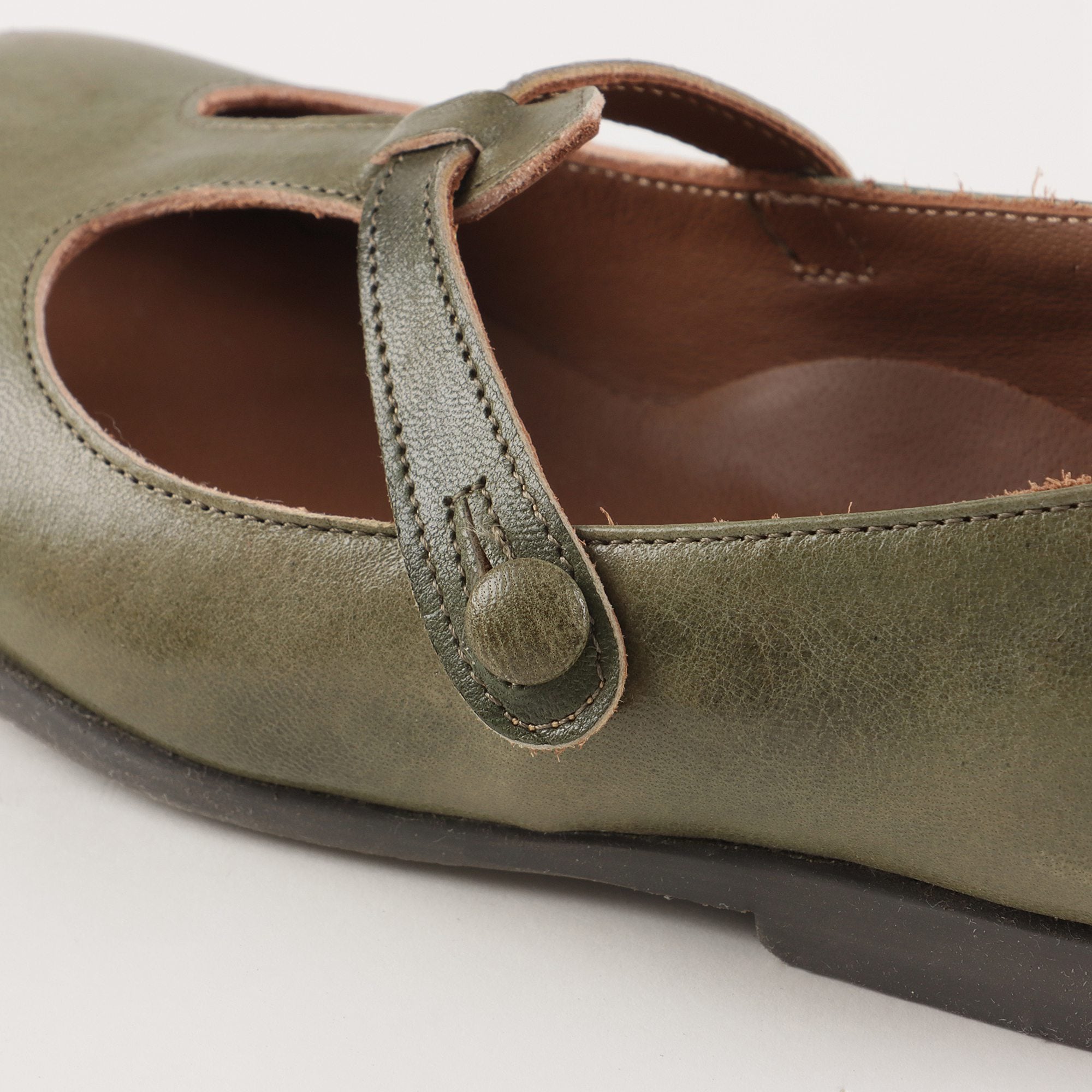 Girls Green Leather Shoes