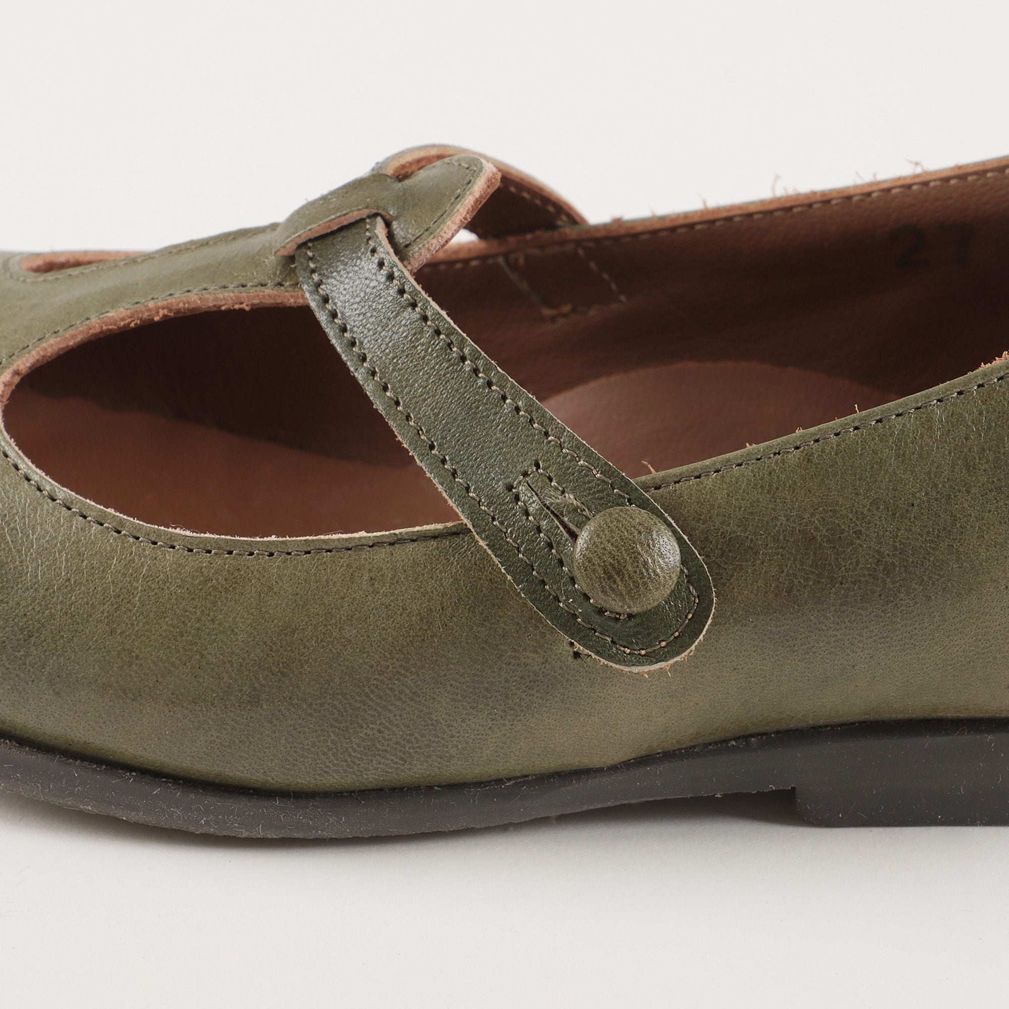Girls Green Leather Shoes