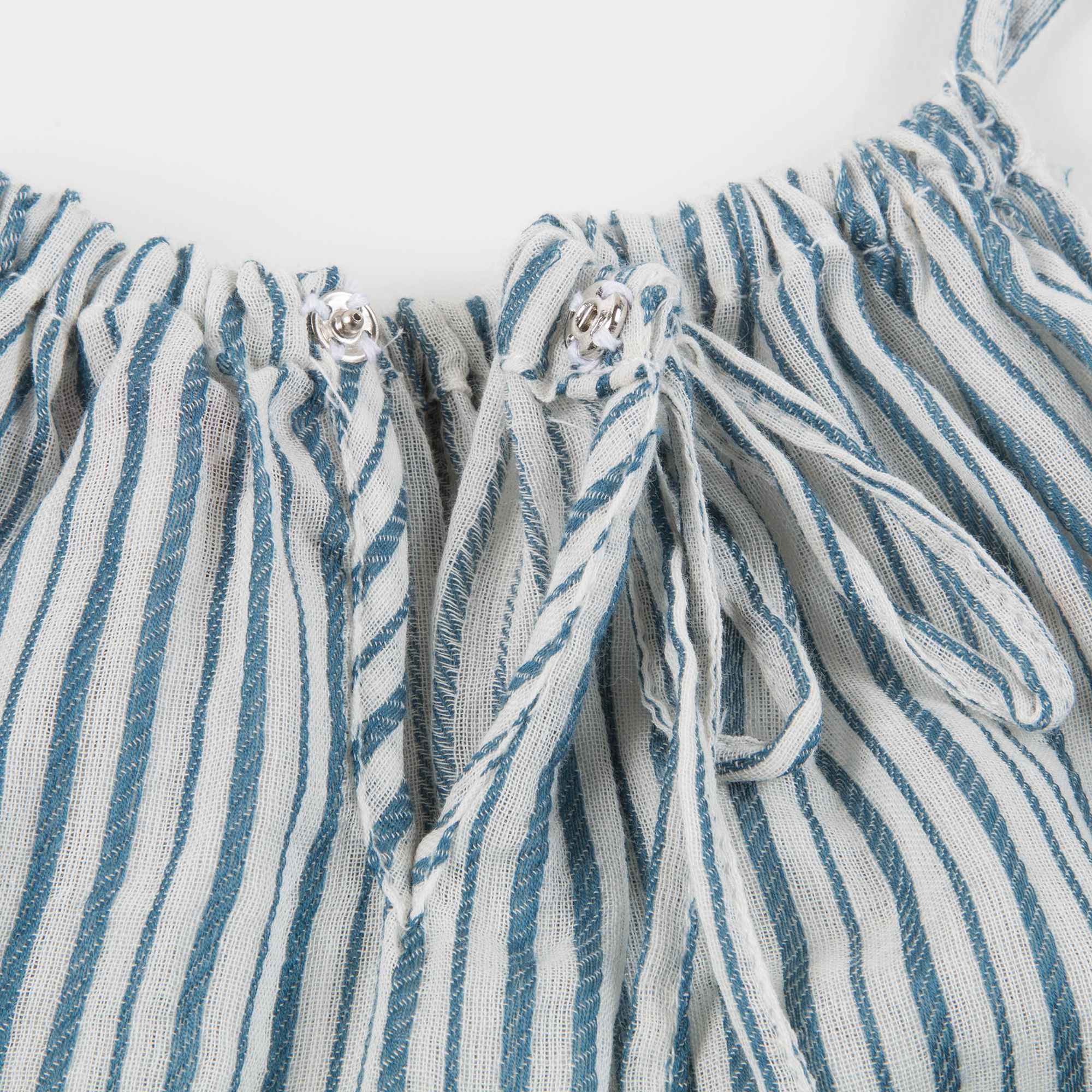 Baby Girls Blue Stripe Woven Dress