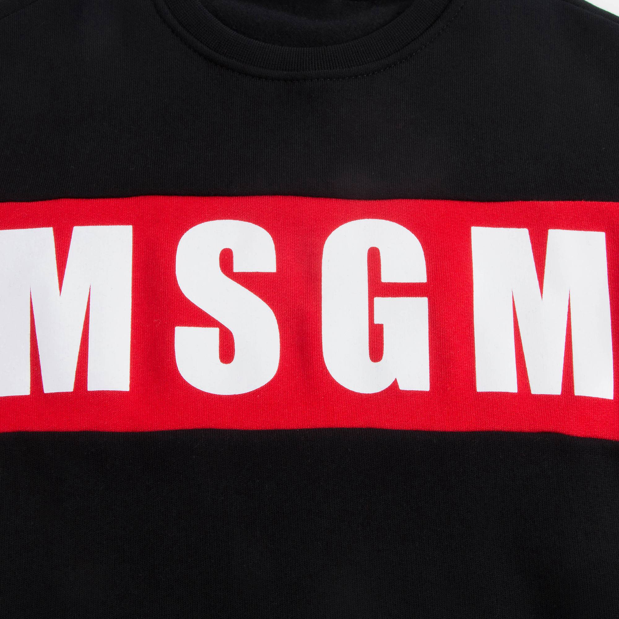 Girls Black Logo Cotton Sweatshirt