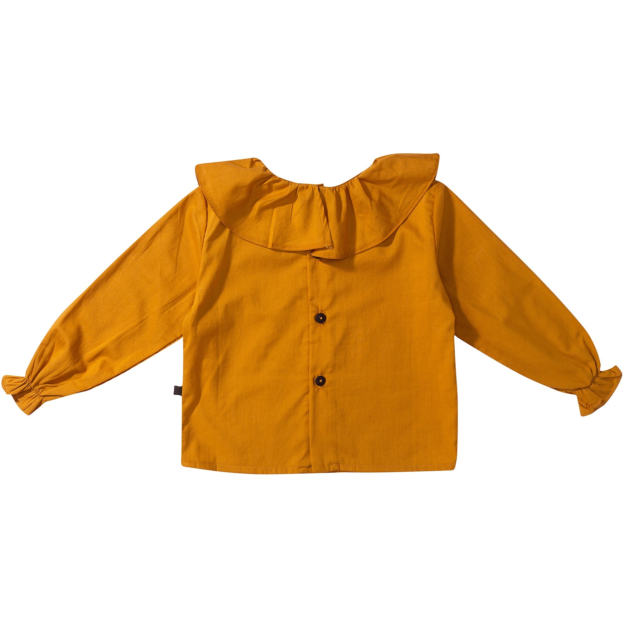Girls Yellow Cotton Blouse With Collar