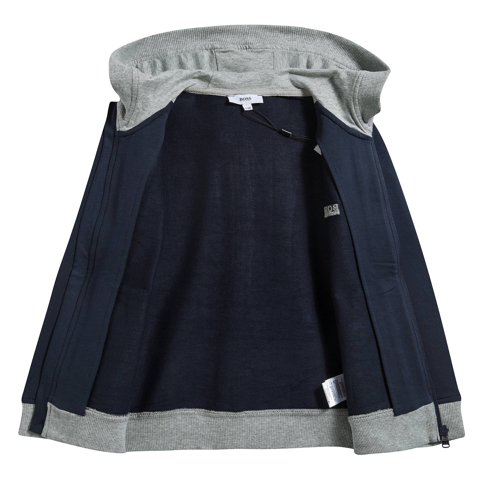 Boys Blue Cotton Logo Cardigan