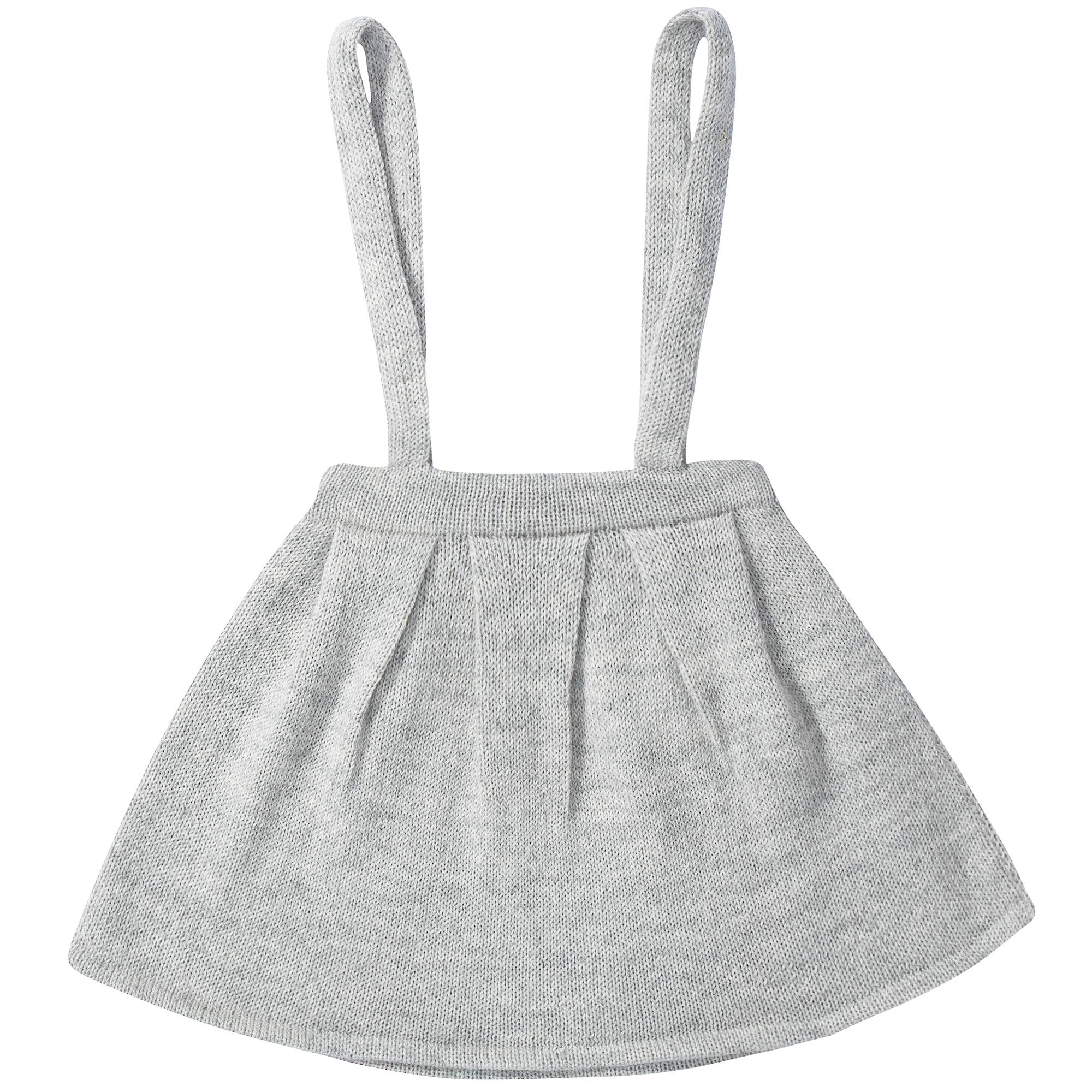 Girls Light Grey Rainbow Alpaca Wool Skirt