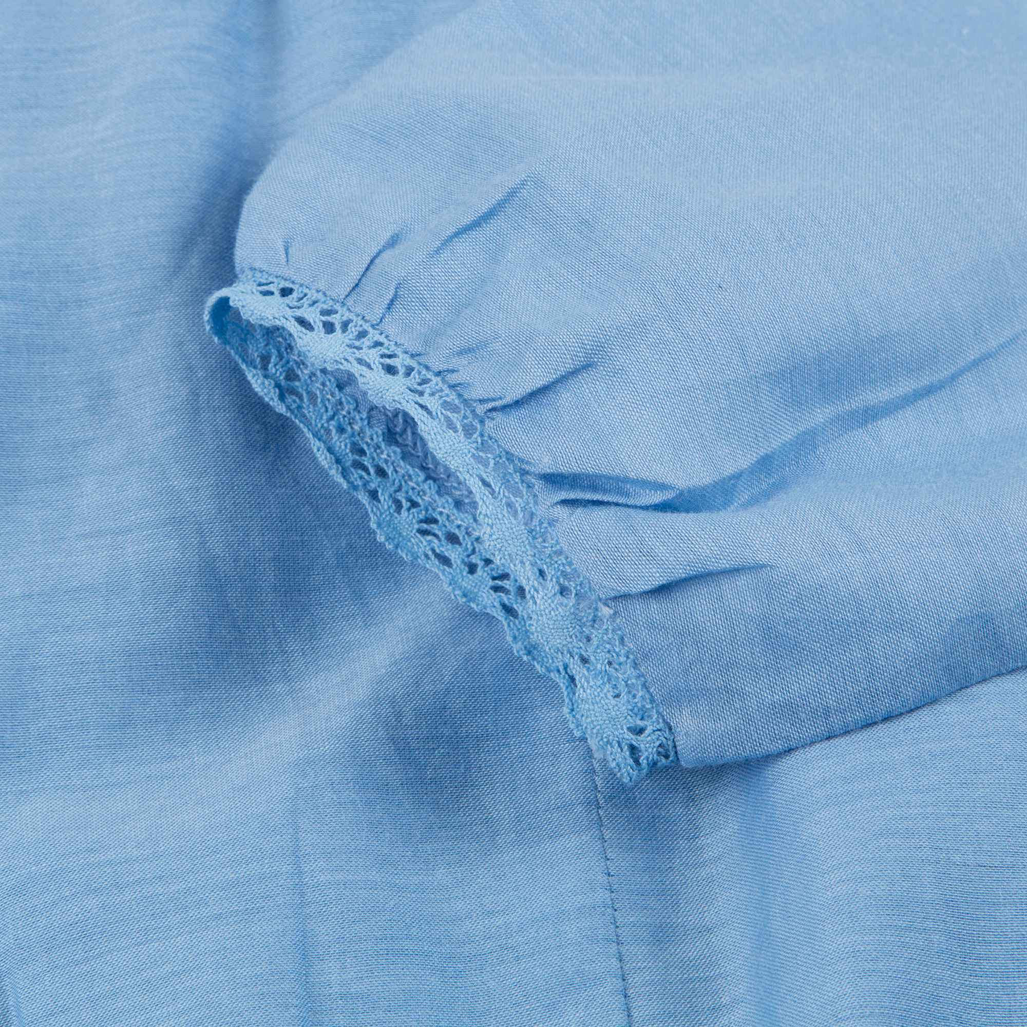 Baby Azure Blue Cotton Woven Blouse