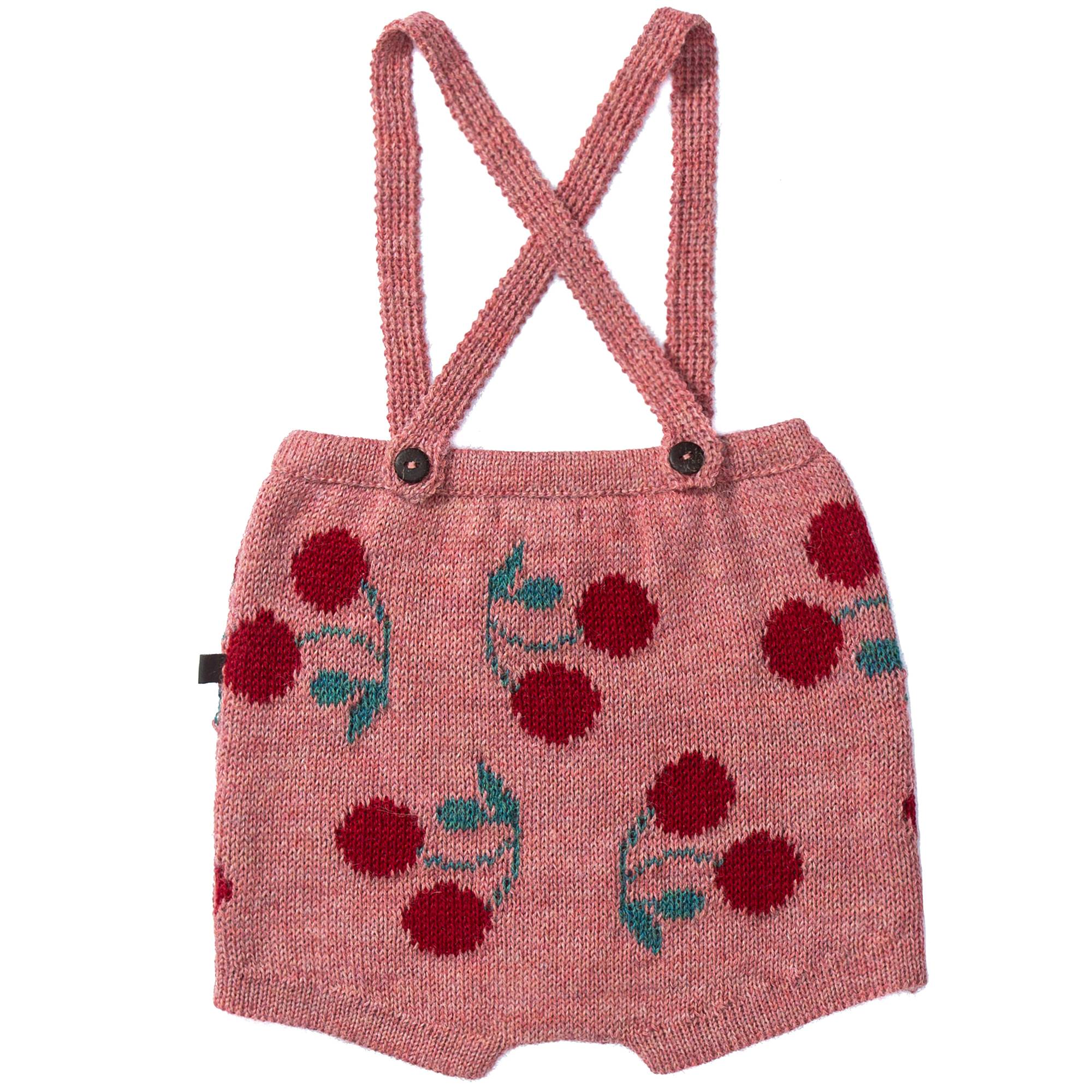 Baby Rose Pink Cherry Alpaca Wool Shorts