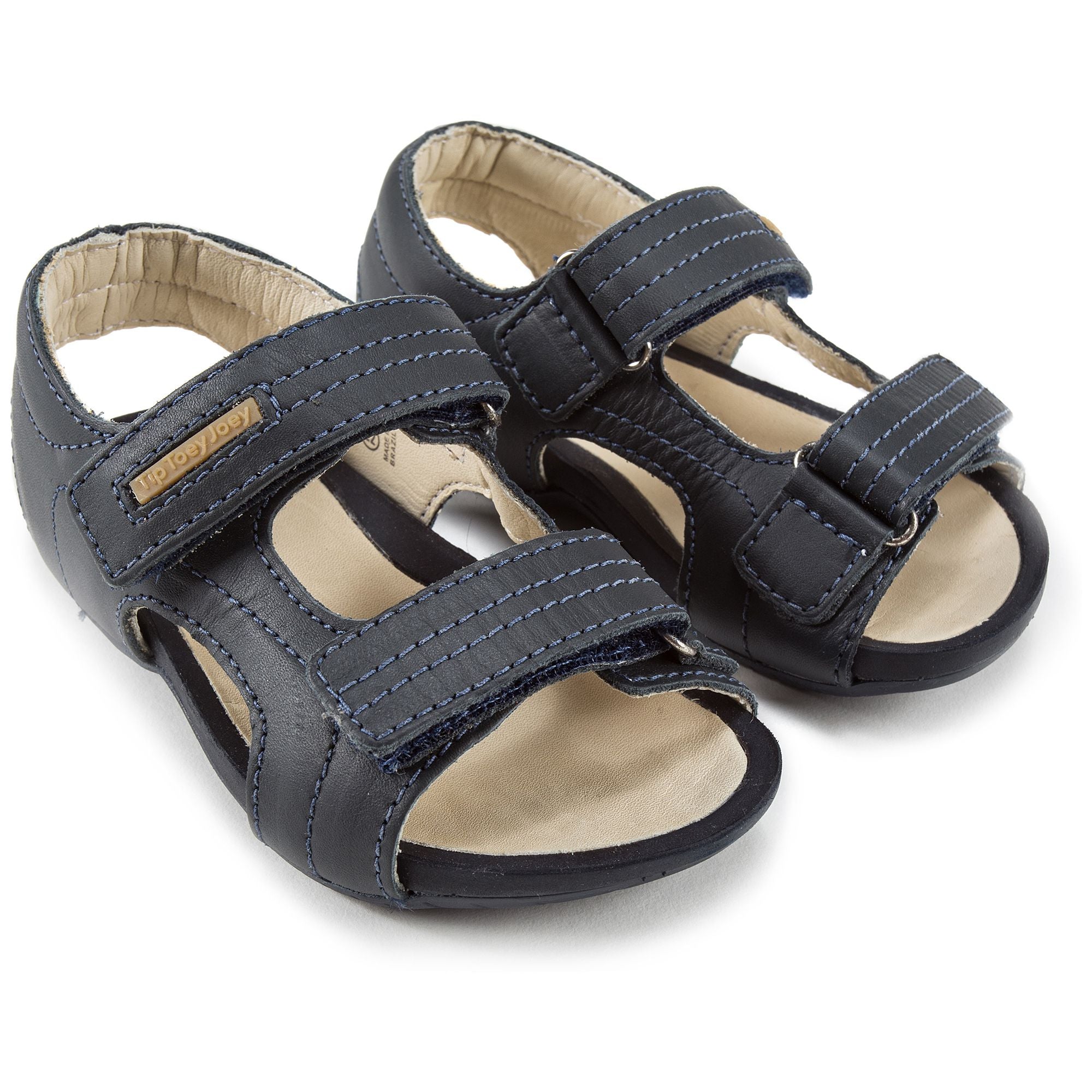 Boys Navy Leather Sandal