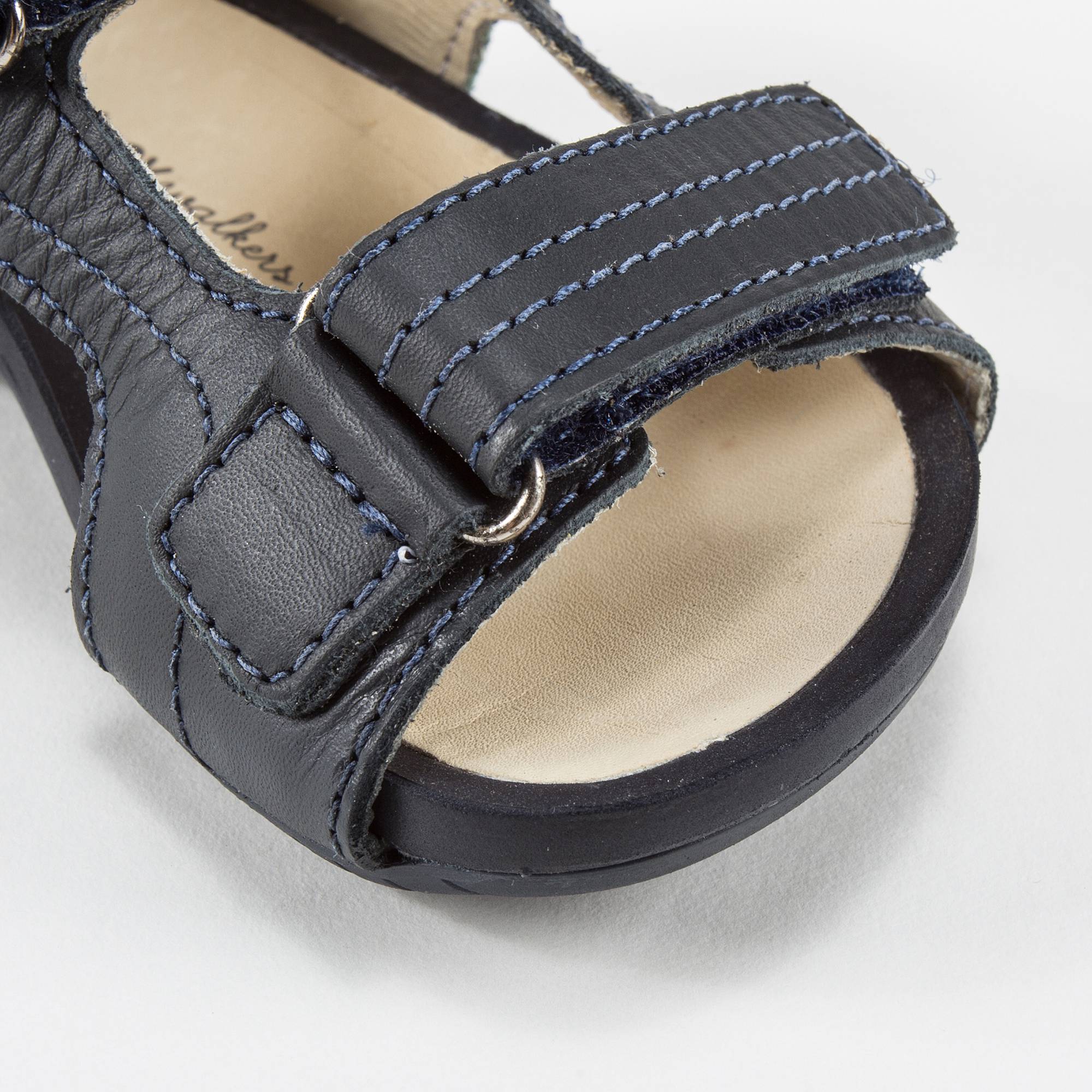 Boys Navy Leather Sandal