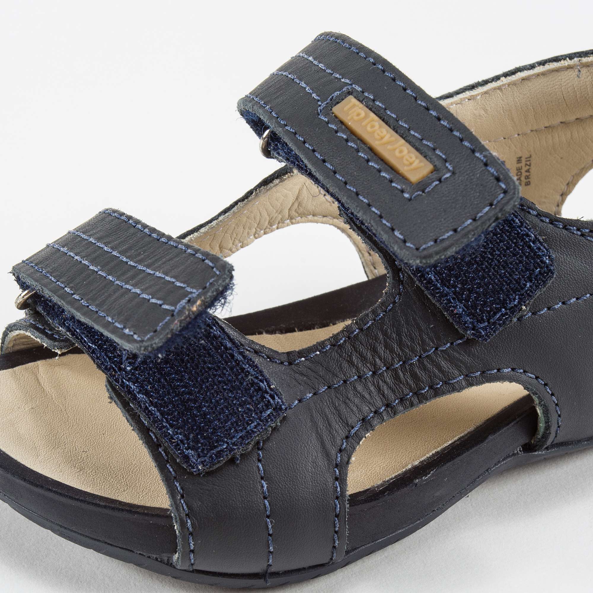 Boys Navy Leather Sandal