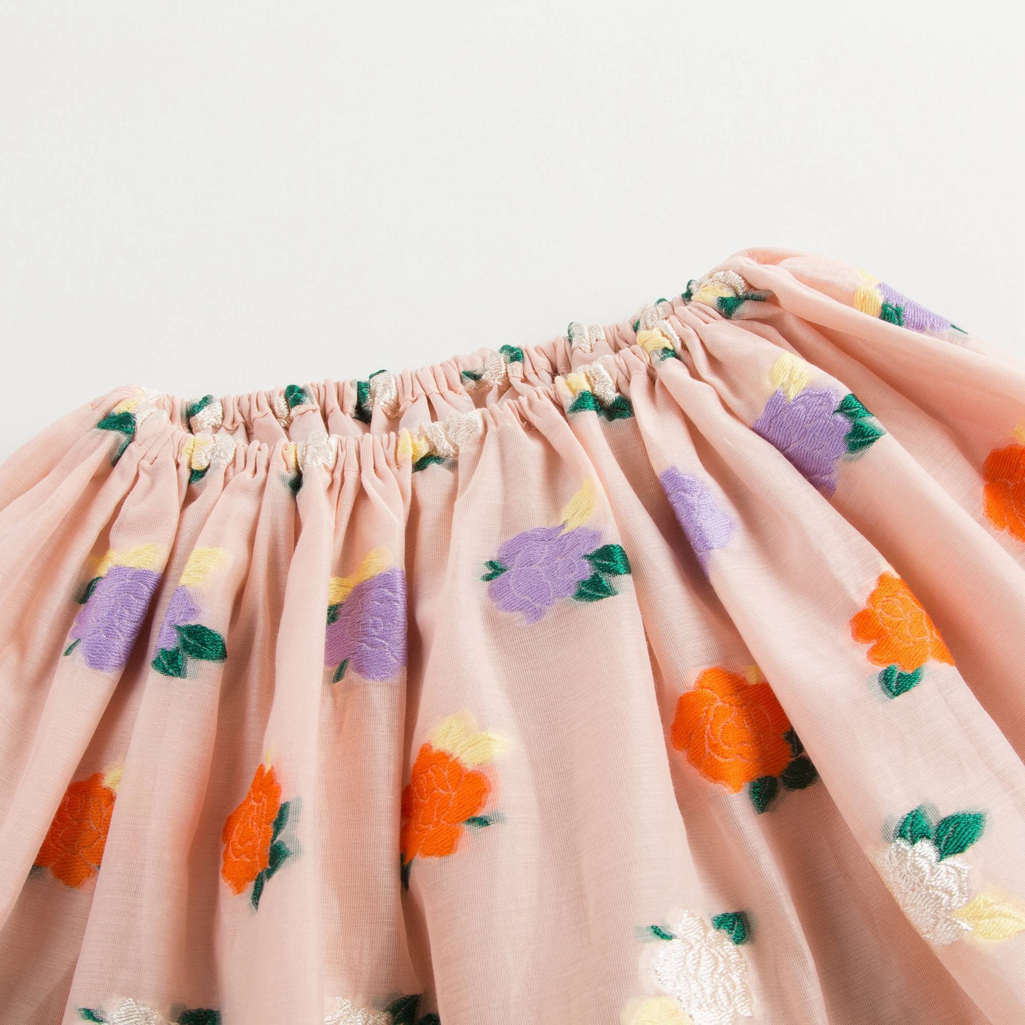 Girls Pale Pink Flowers Skirt