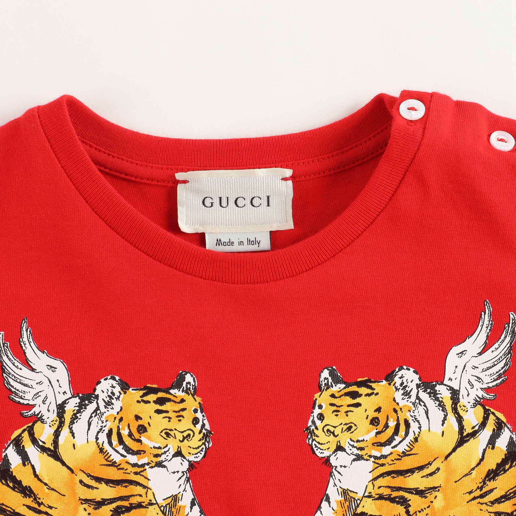 Baby Girls Red Printed Cotton T-shirt