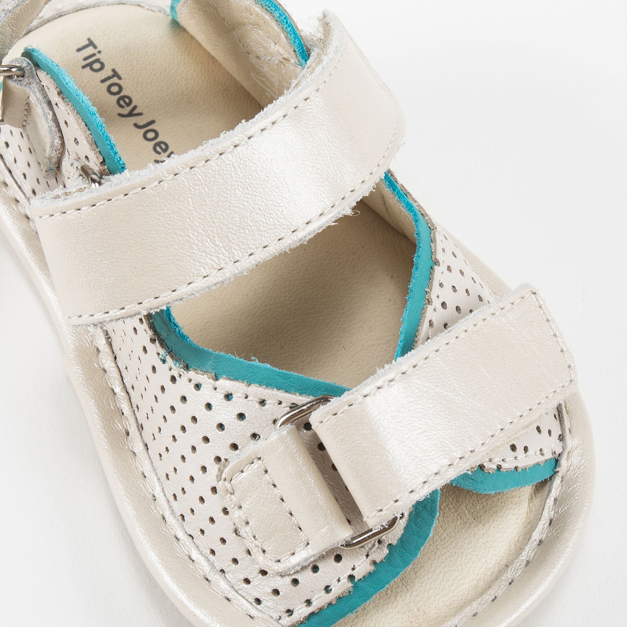 Baby Girls  Antique White Holes Leather Sandal