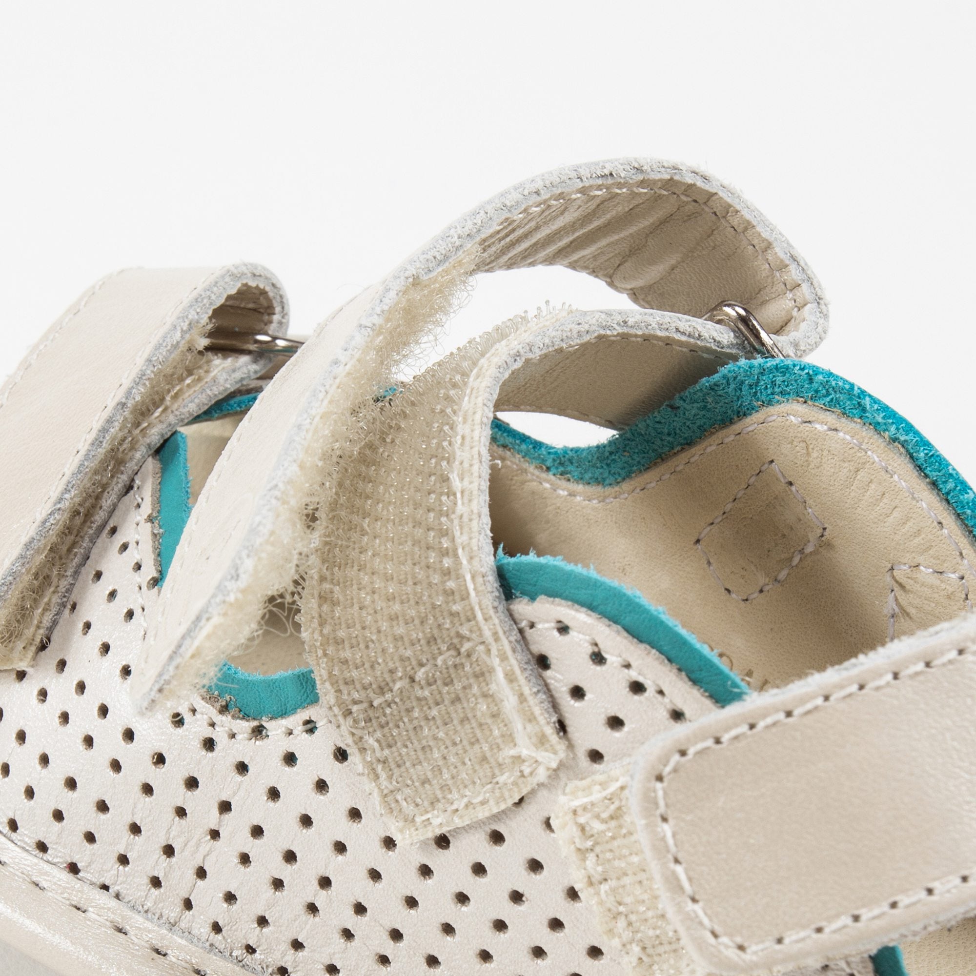 Baby Girls  Antique White Holes Leather Sandal