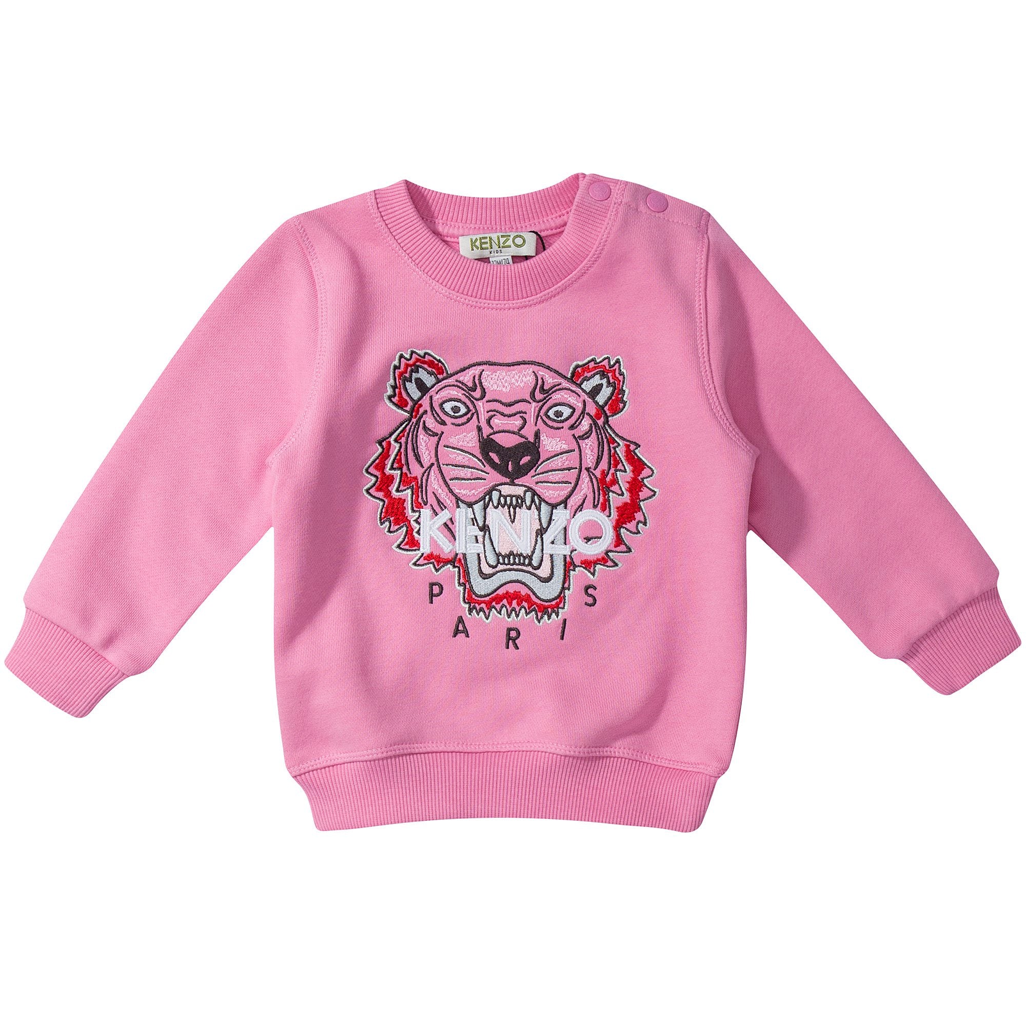 Girls Rose Pink Tiger Printed Sweatshirt