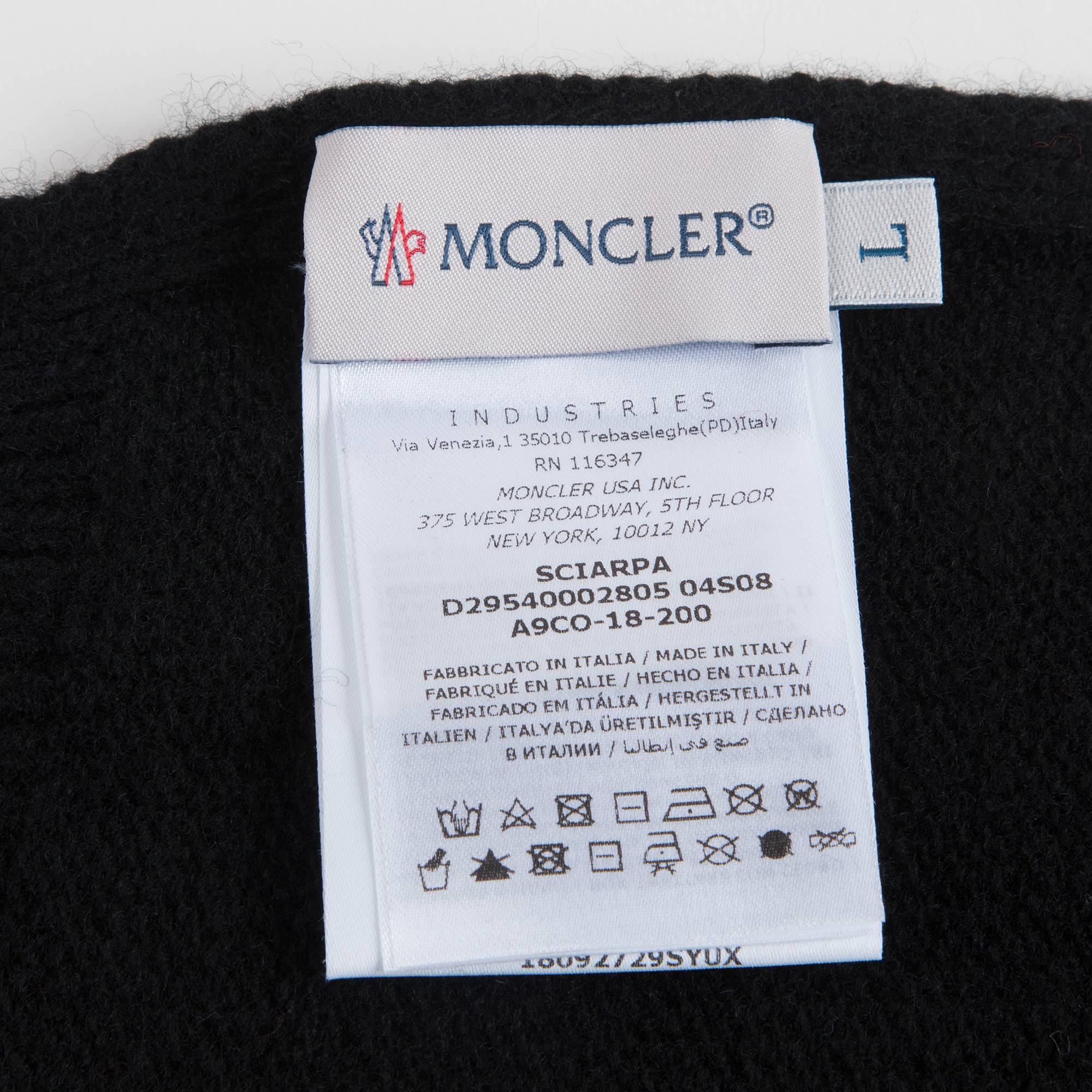 Boys Black "SCIARPA" Virgin Wool Scarf