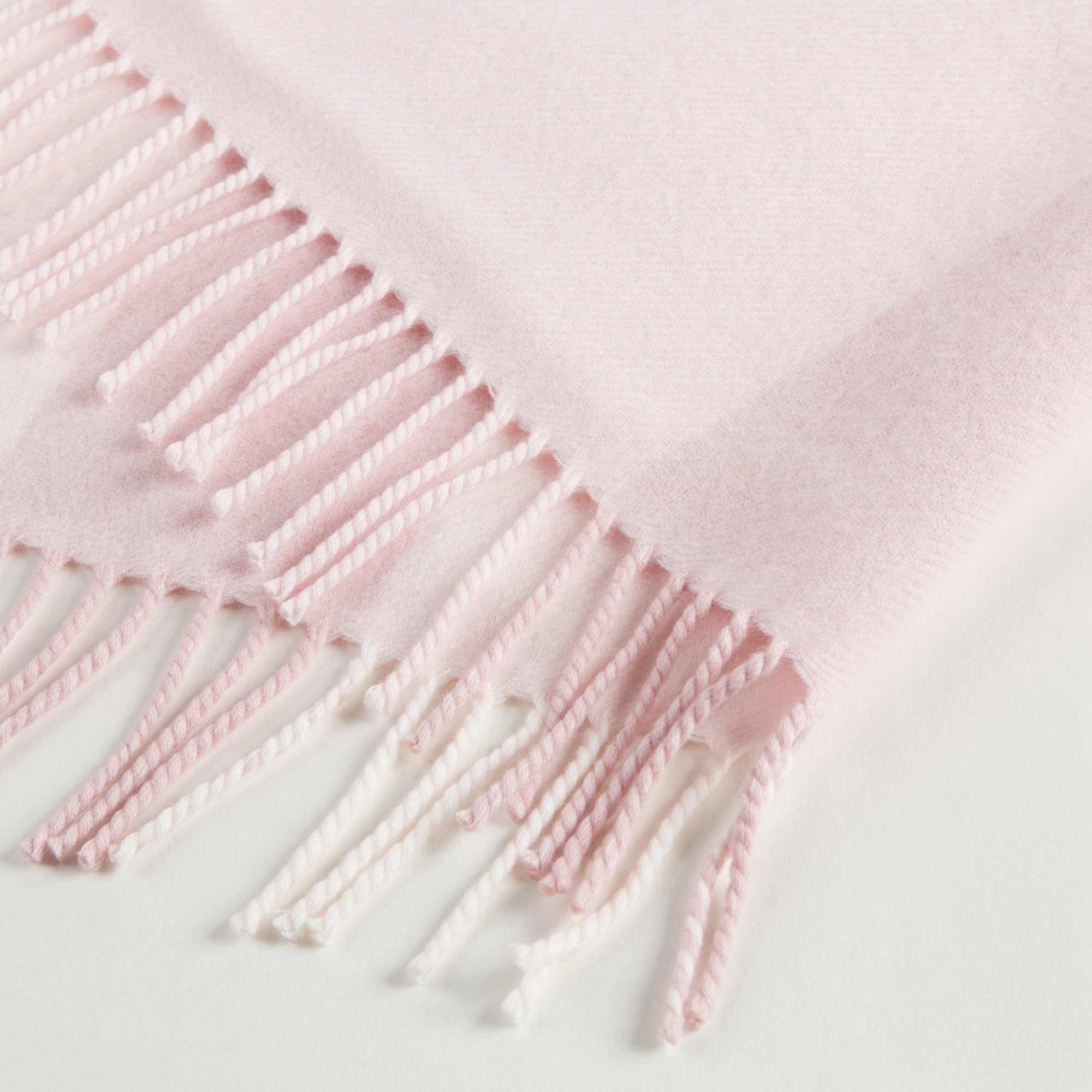 Girls Powder Pink Checked Wool Scarf
