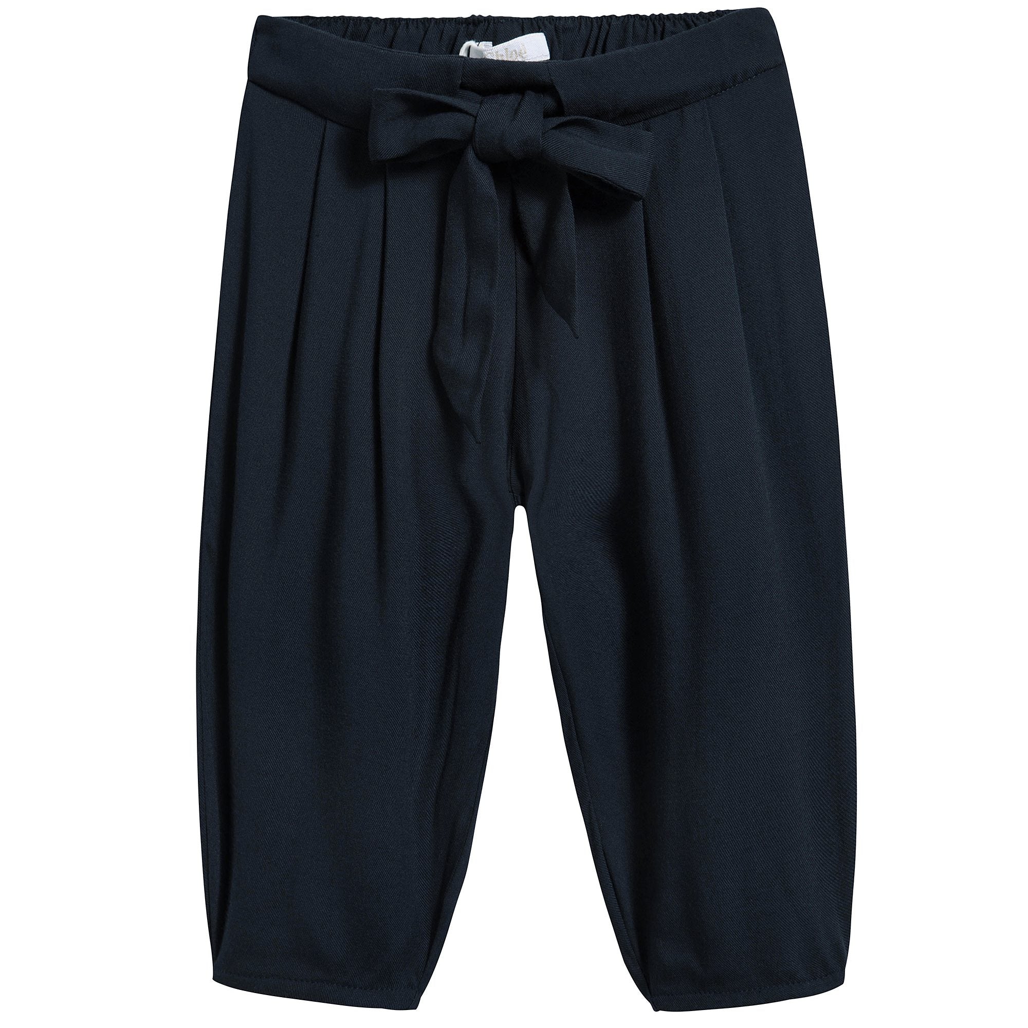 Baby Girls Blue Viscose Trousers