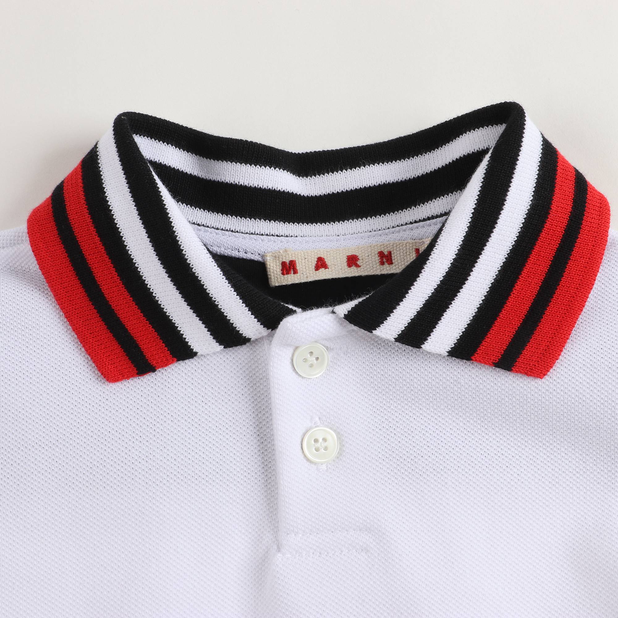 Boys White Cotton Polo Shirt