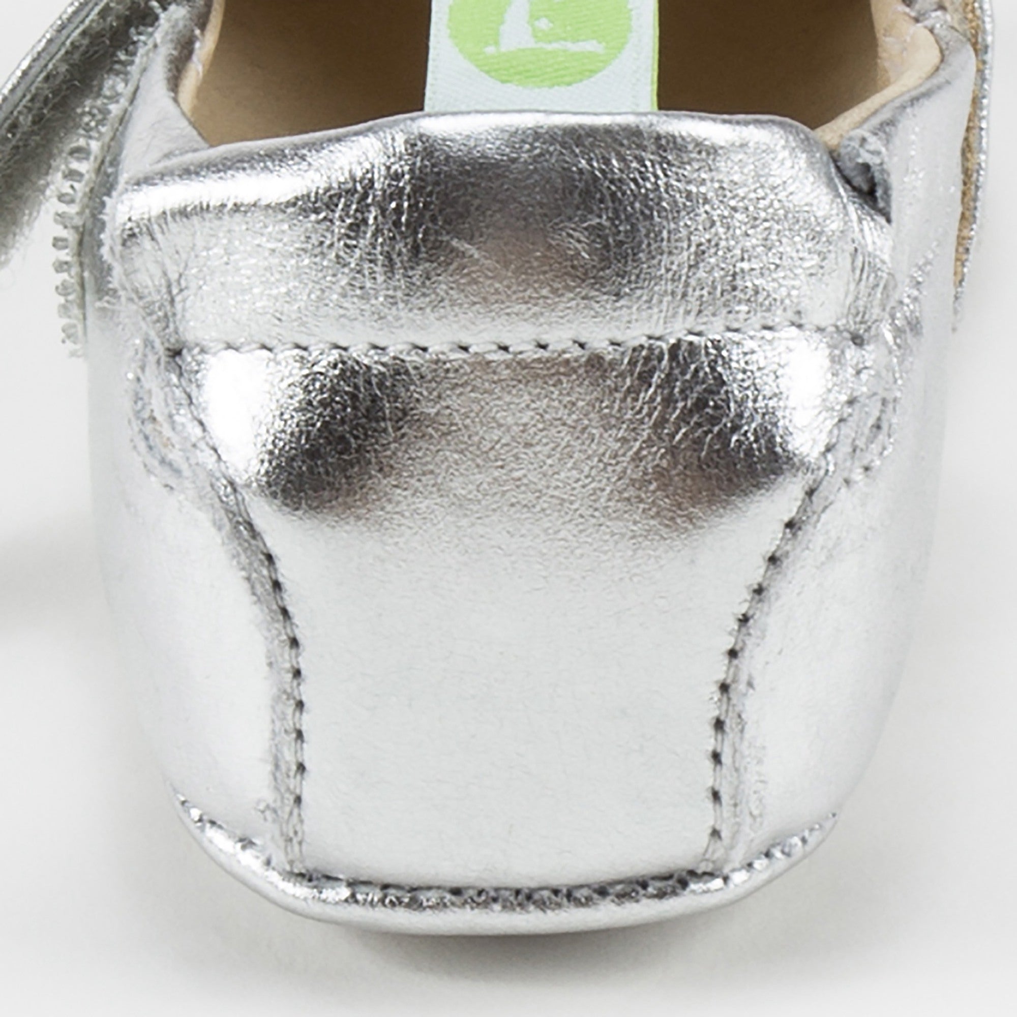 Baby Girls Sterling Silver Leather Shoes