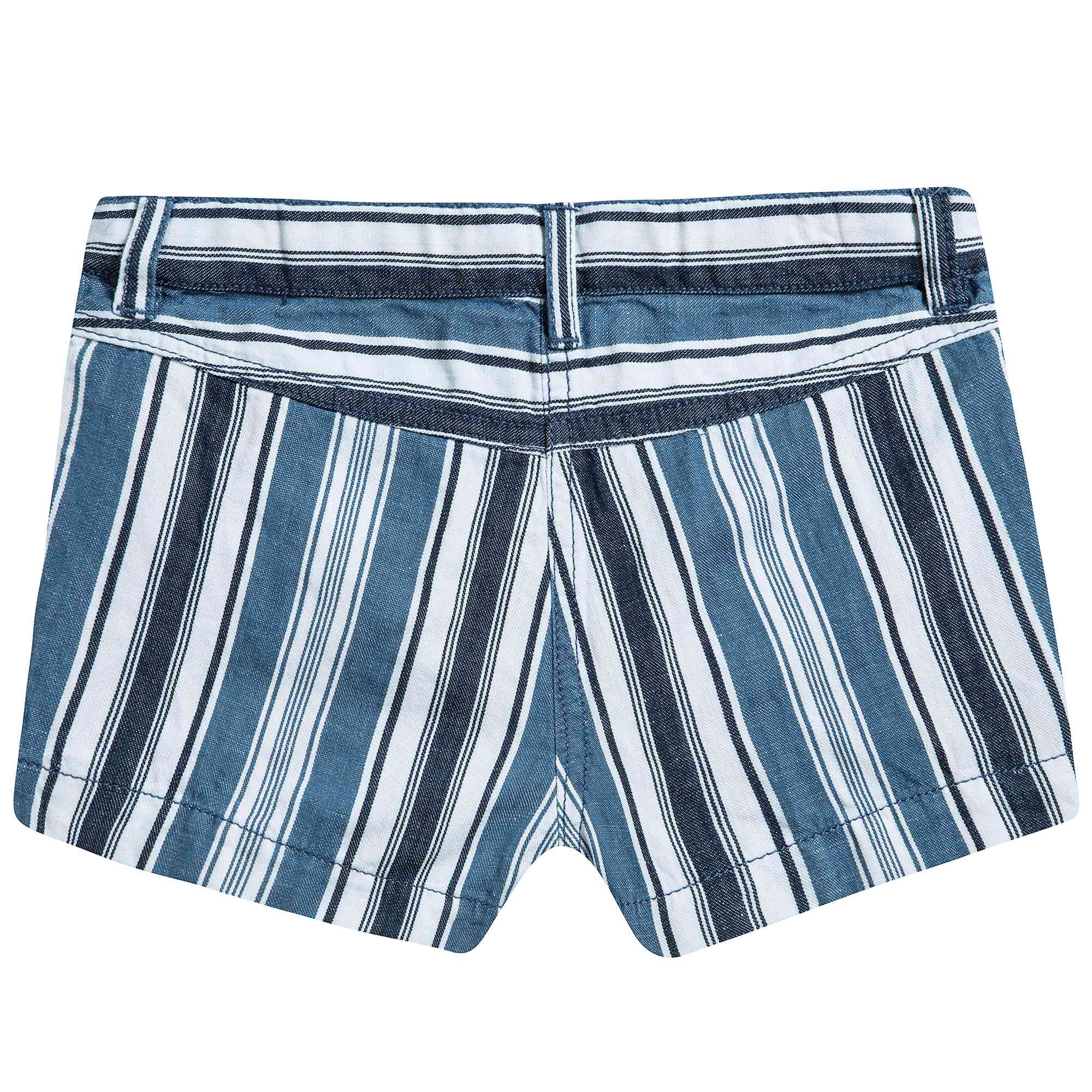 Girls Denim Blue Cotton Shorts