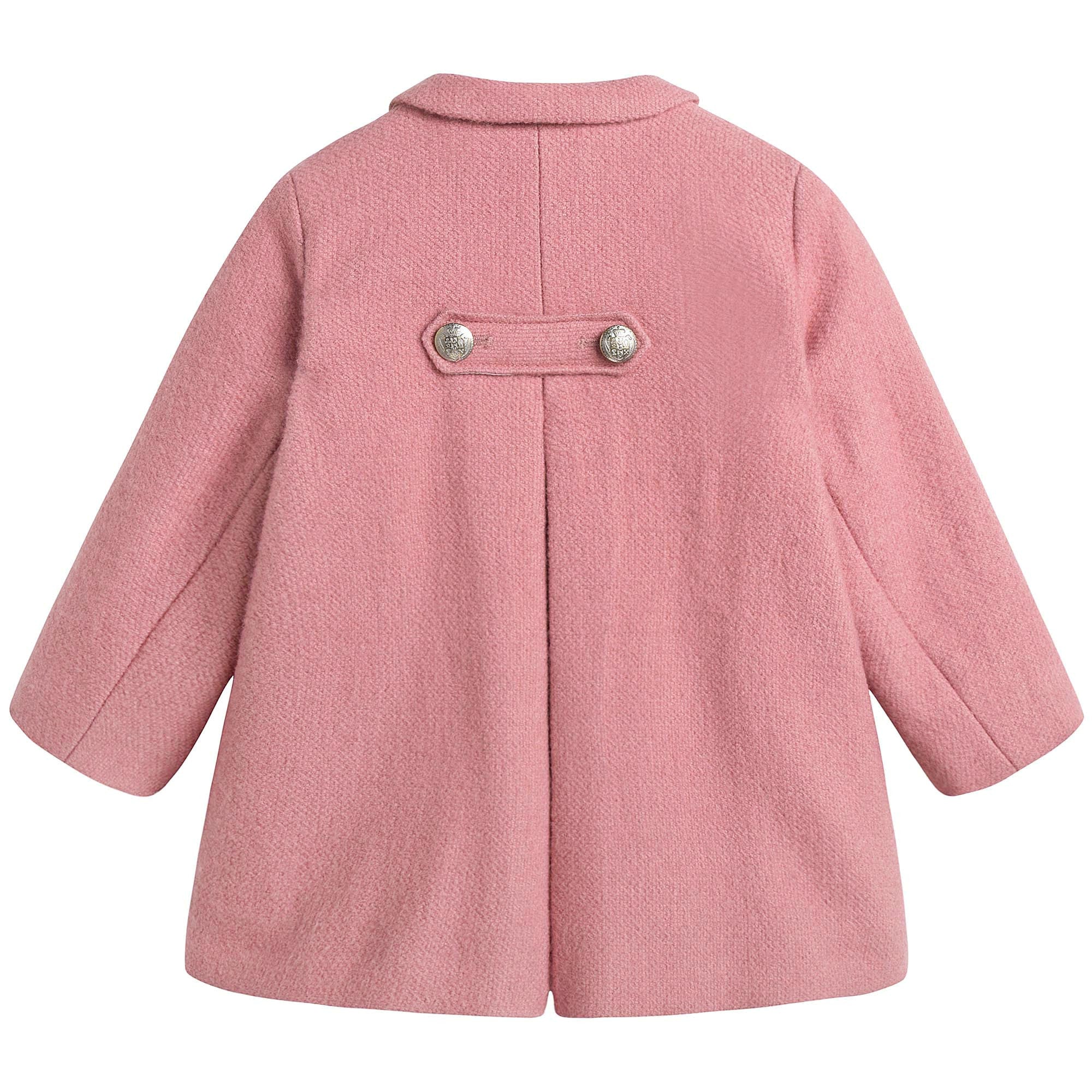 Baby Girls Pink With Gold Bottons Coat - CÉMAROSE | Children's Fashion Store - 2