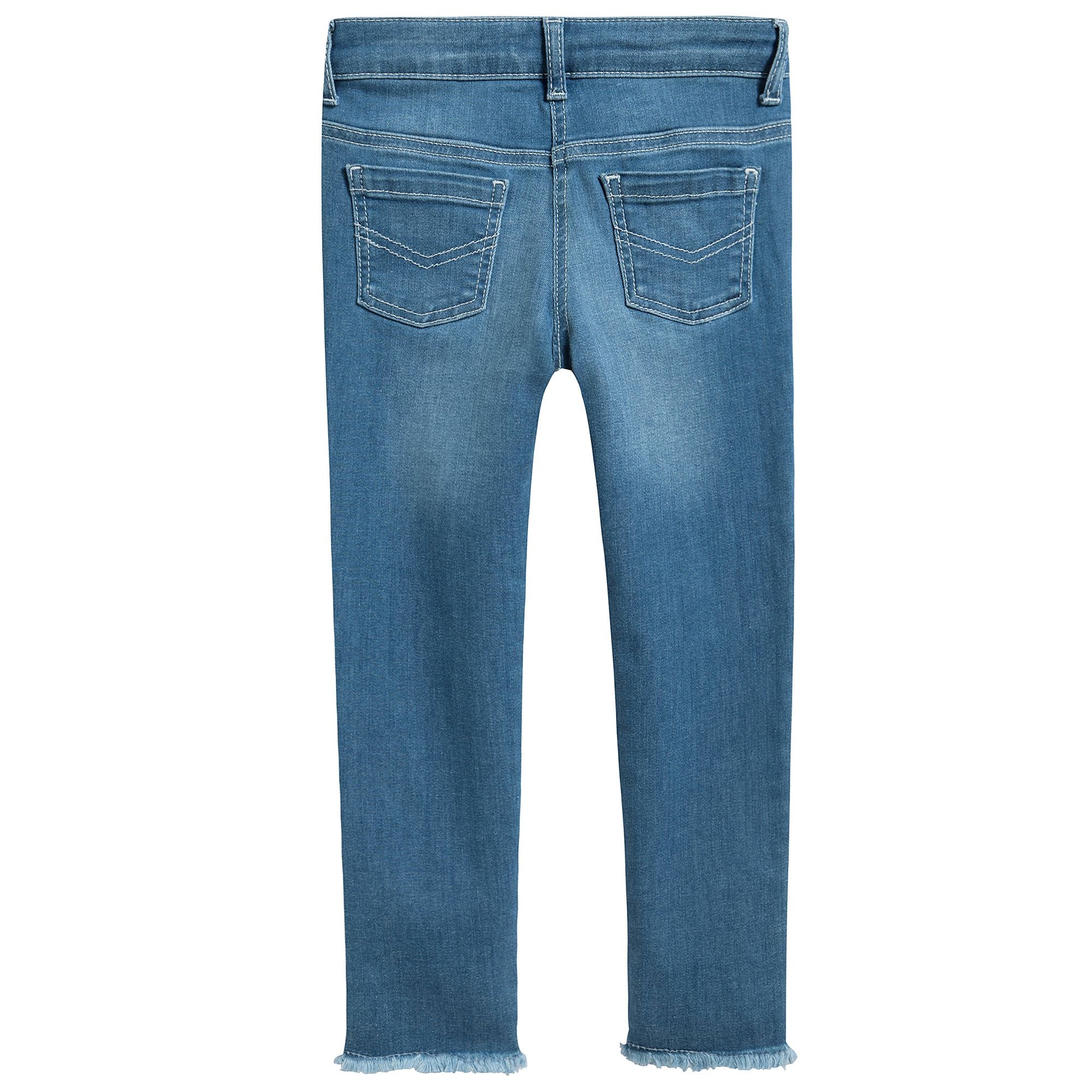Girls Denim Blue Cotton Trousers