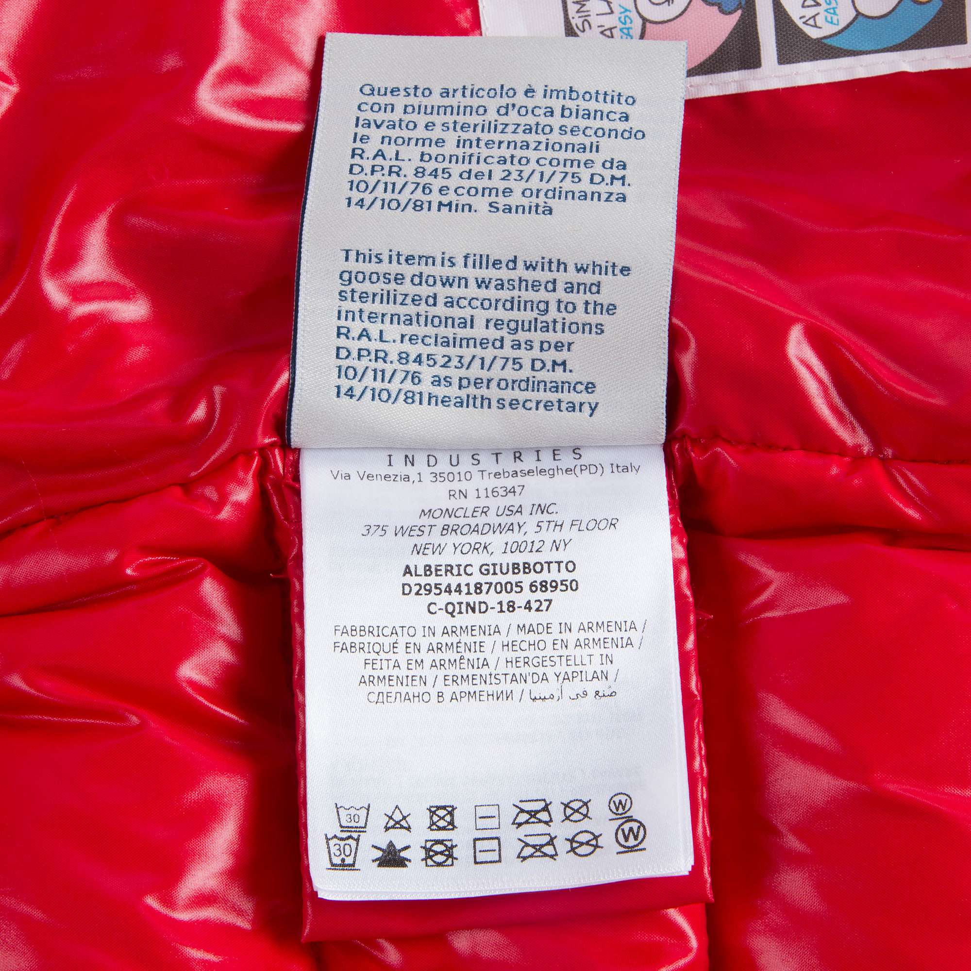 Girls Red "Alberic Giubbotto" Coat