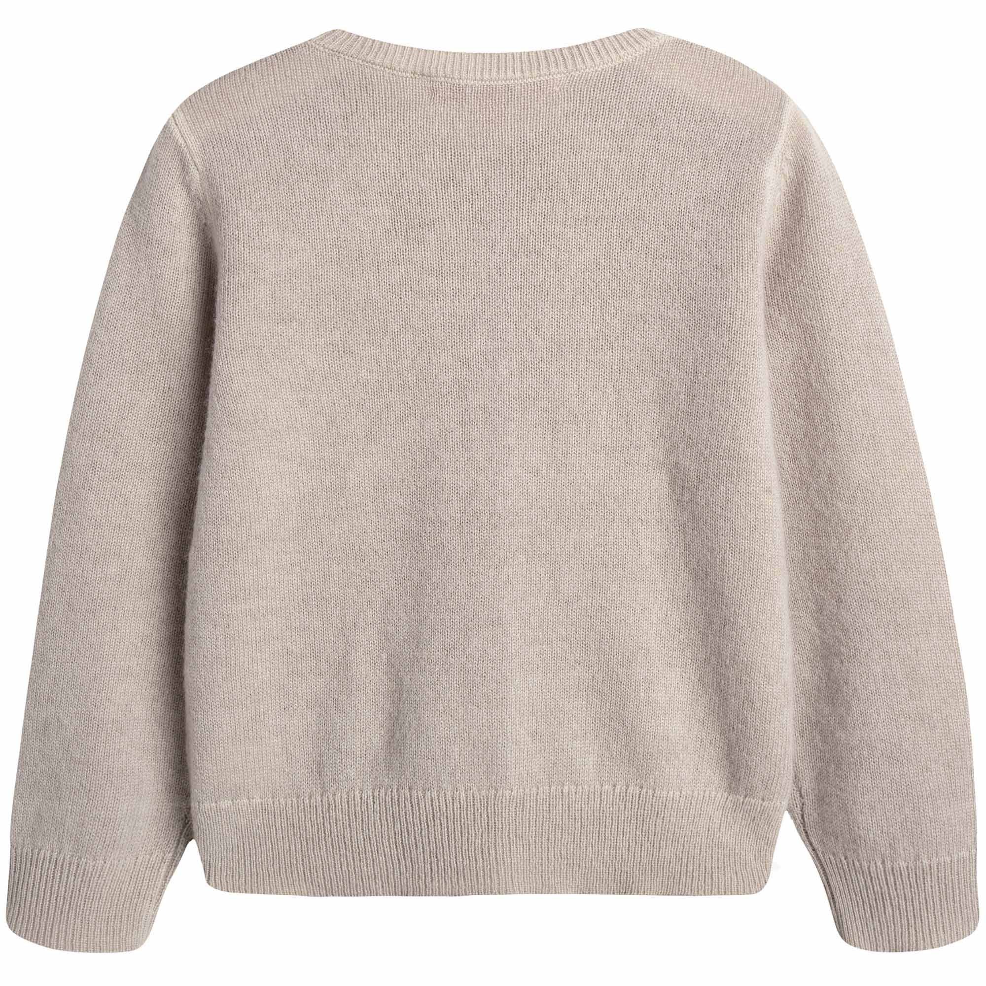 Girls Light Grey Cashmere Sweater - CÉMAROSE | Children's Fashion Store - 2