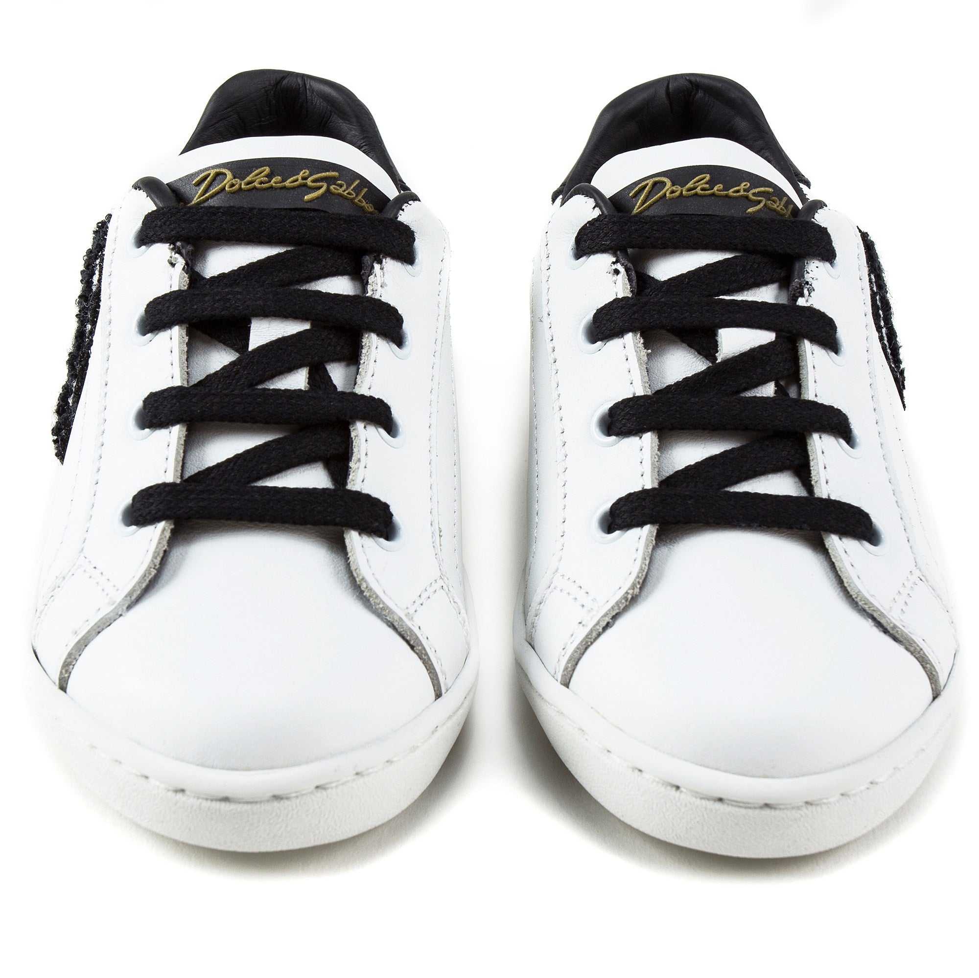 Girls White Leather  “DG"  Shoes