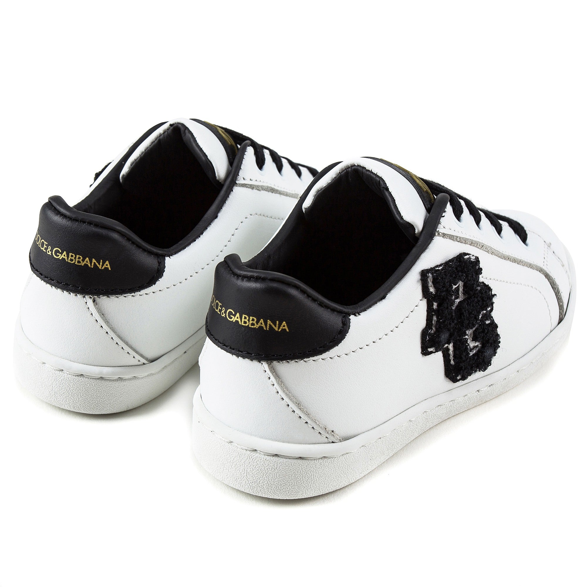 Girls White Leather  “DG"  Shoes