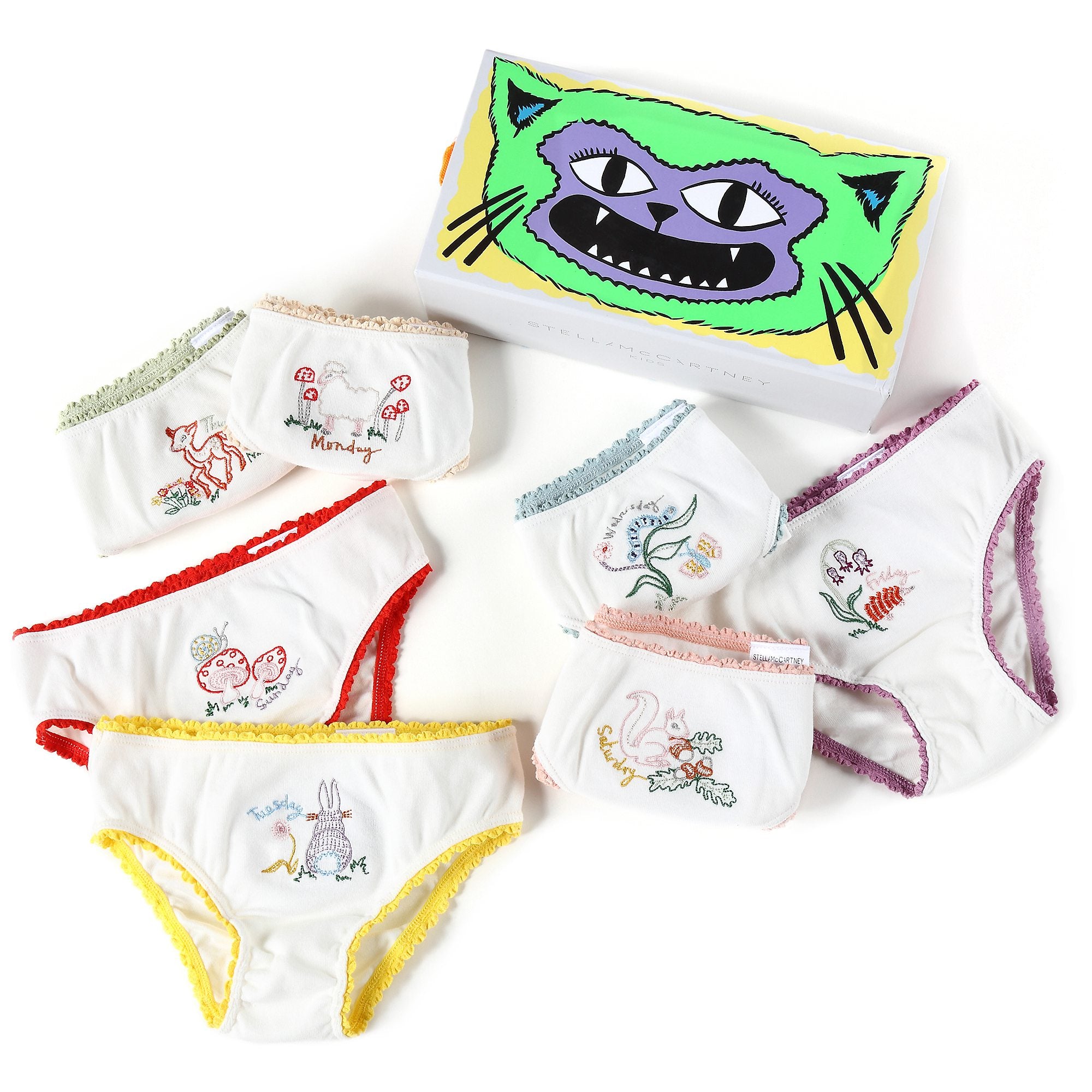 Girls White Anticipato Prim Underwear 7 Pack Gift Set