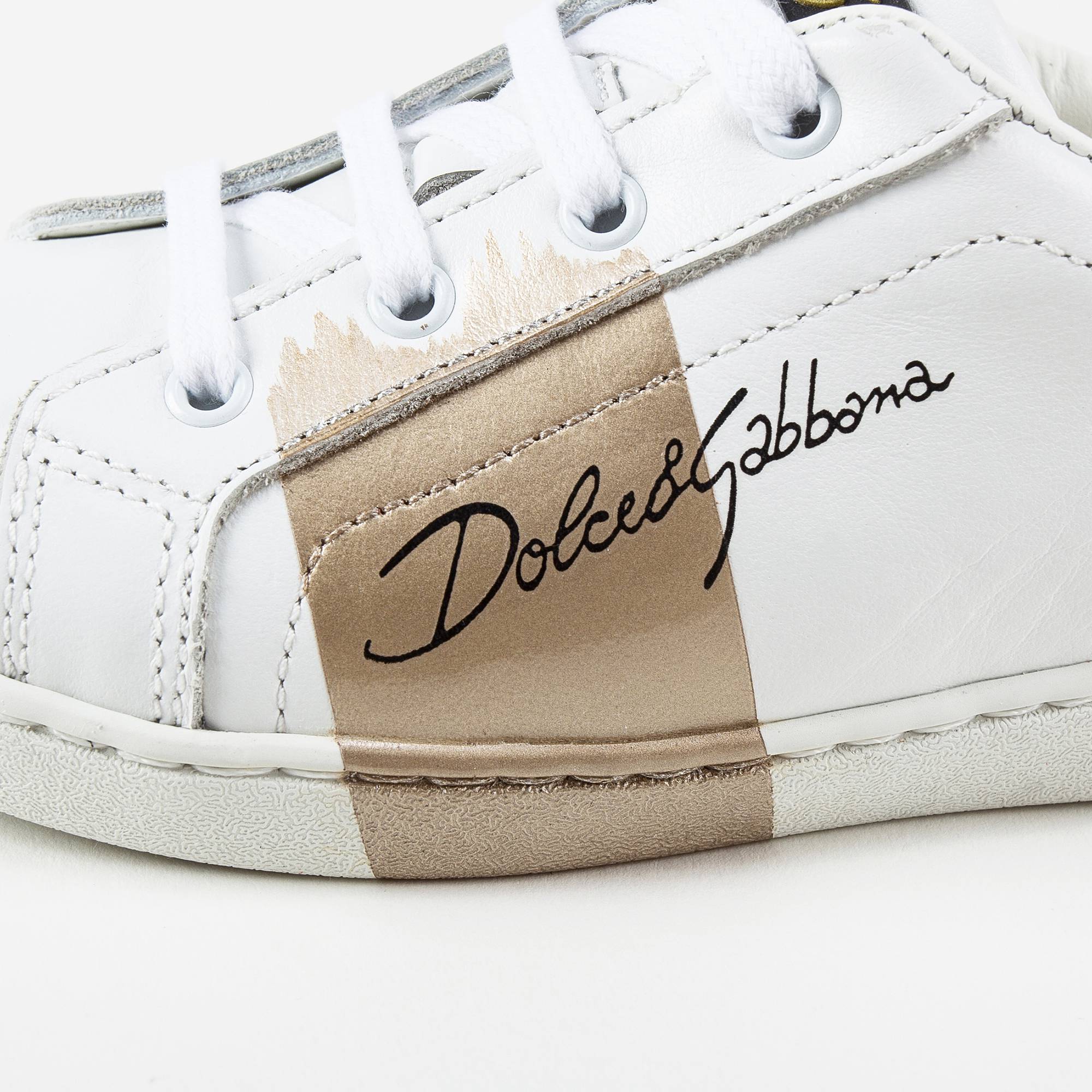 Girls White Leather Whit  Logo Shoes